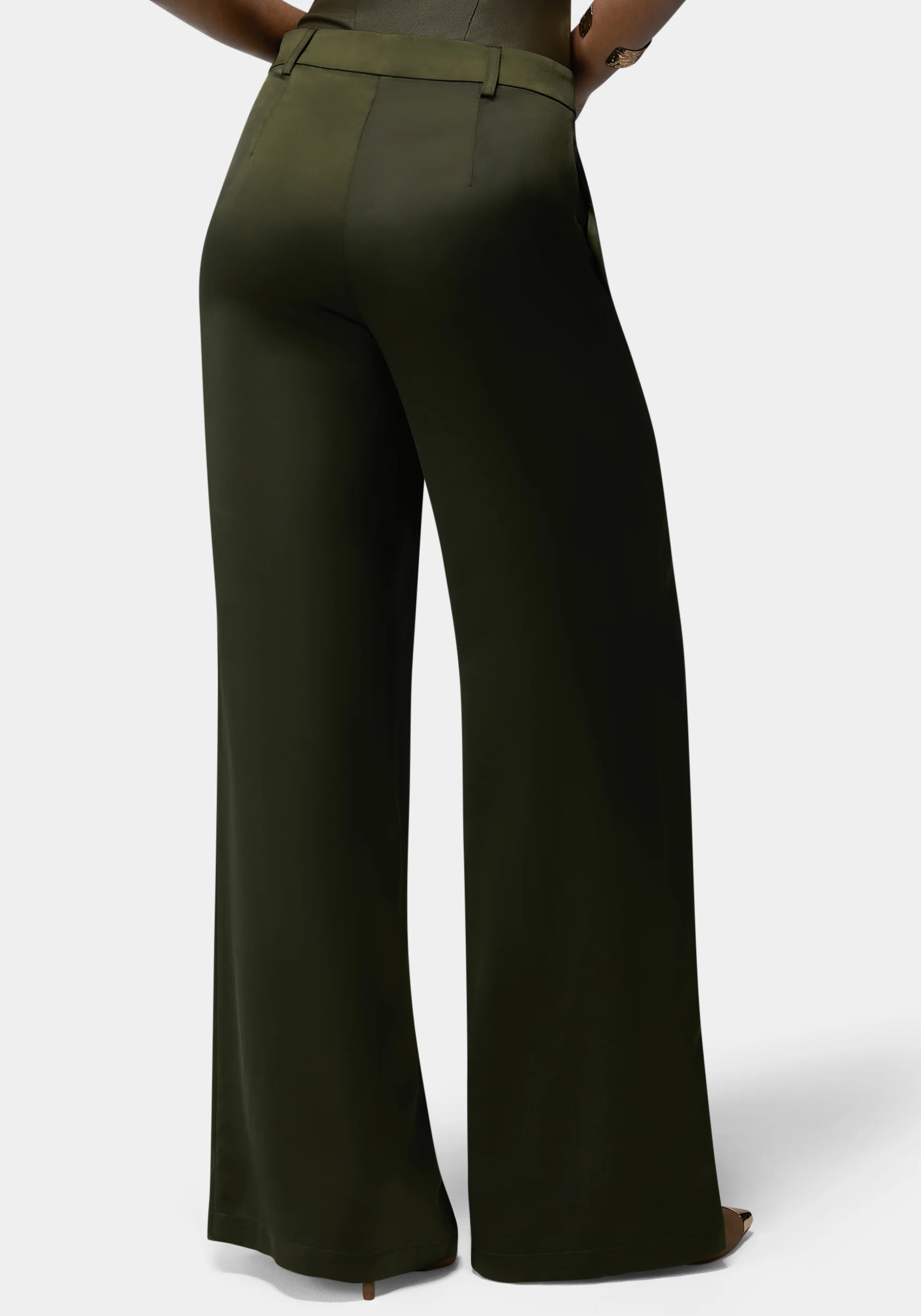 High Waist Satin Ultra Wide Leg Pant - Image 3