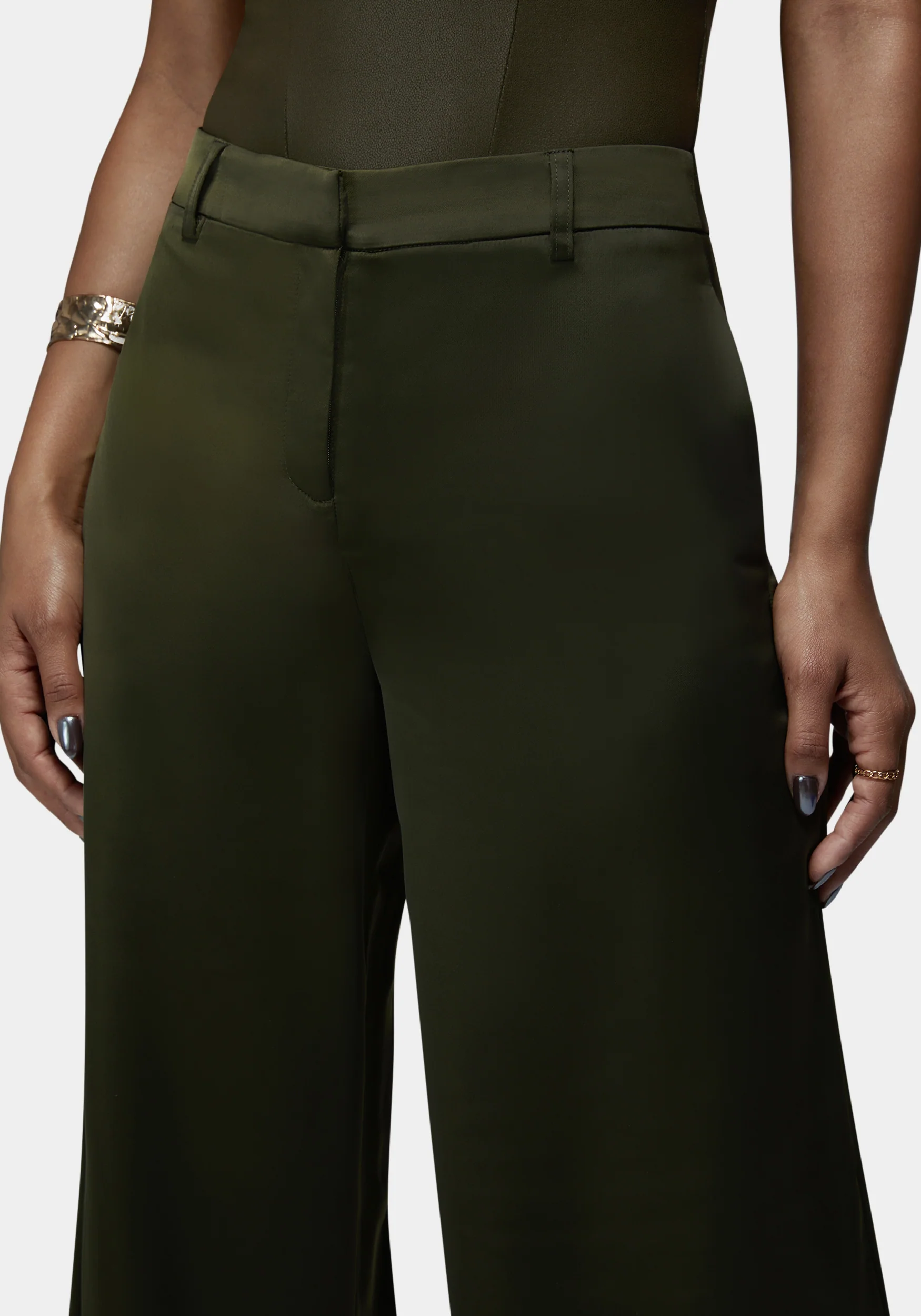 High Waist Satin Ultra Wide Leg Pant - Image 4