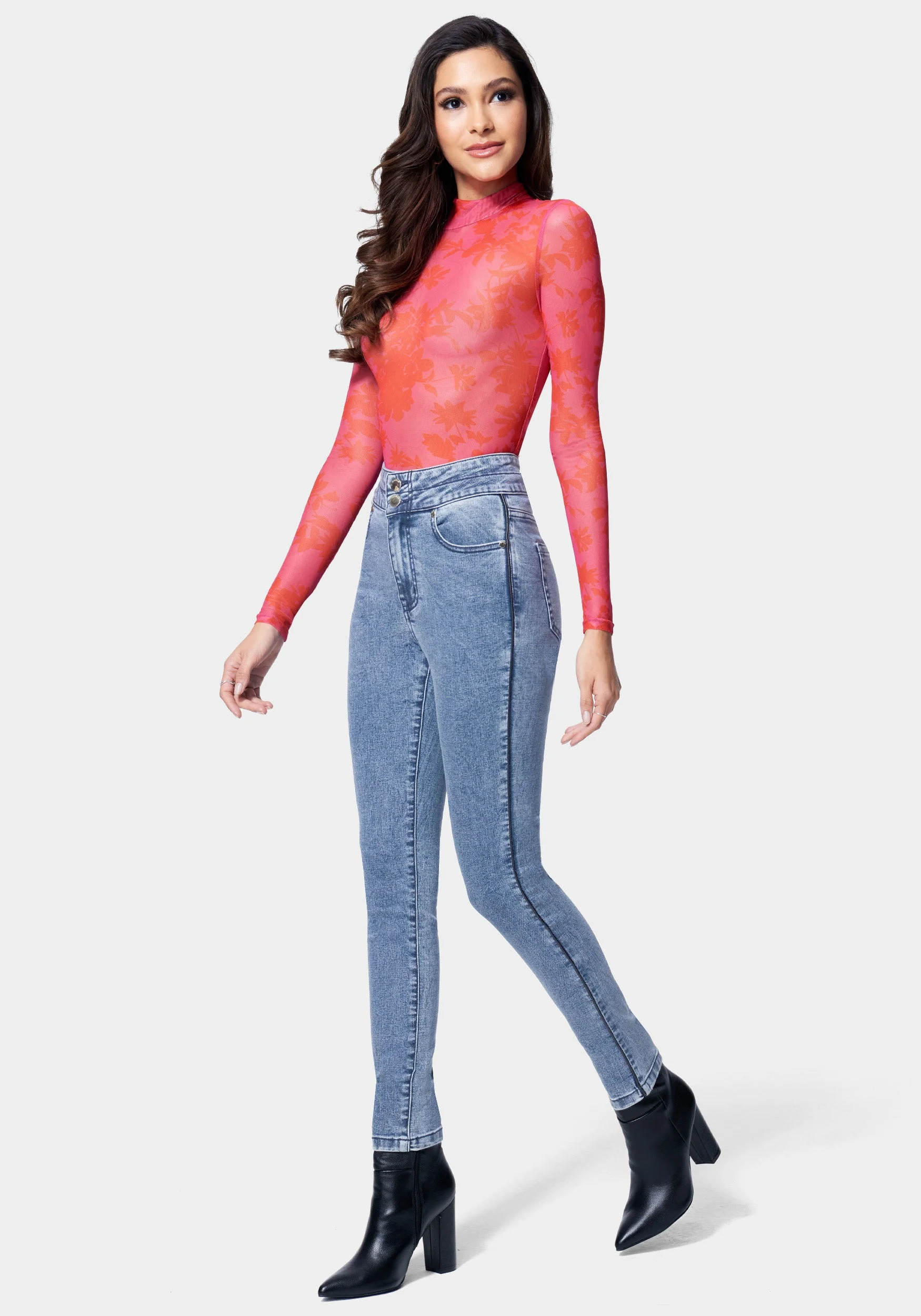 High Waist Skinny Leg Jeans - Image 2