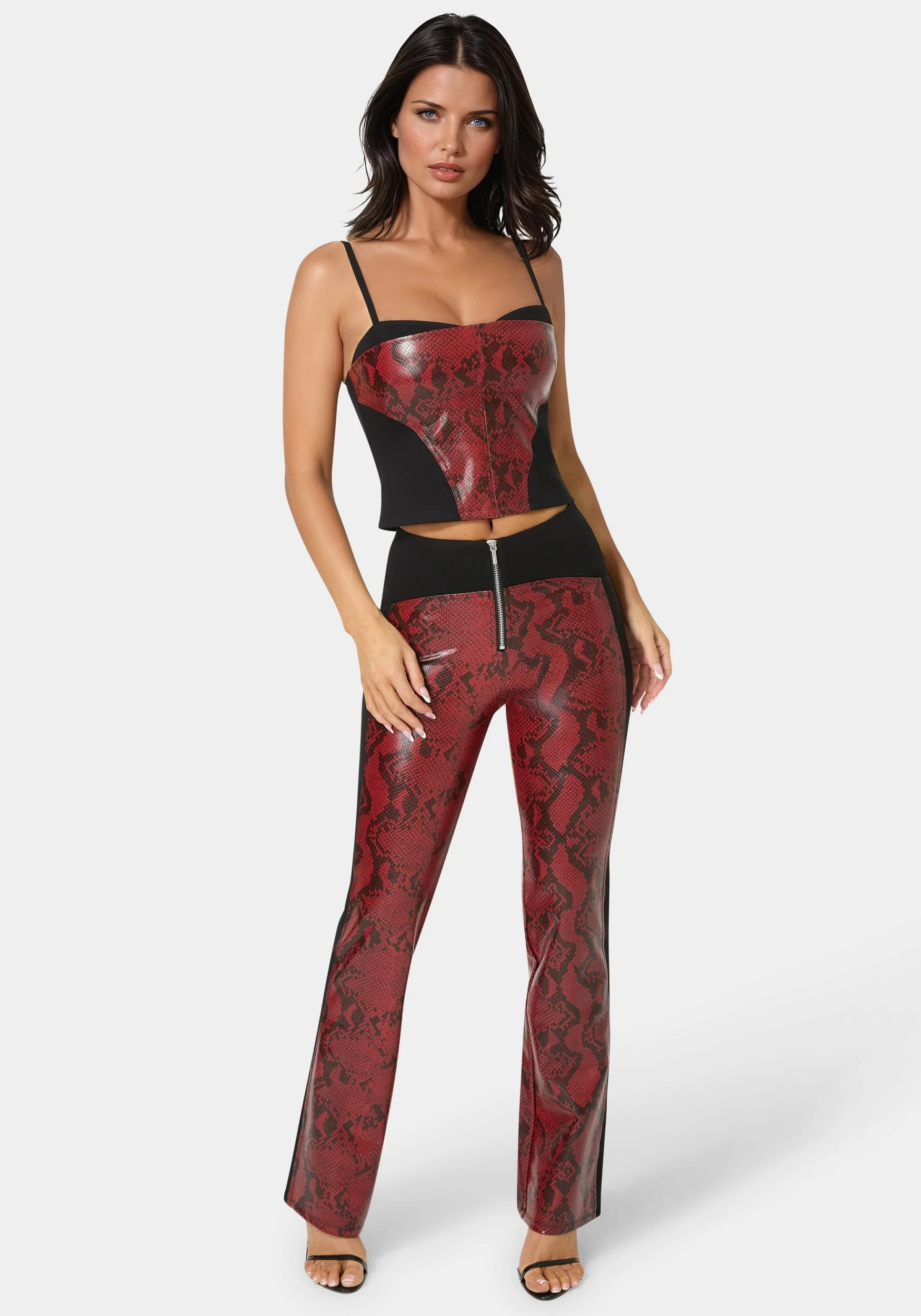 High Waist Snake Skin Mini Flare Pant - Image 2
