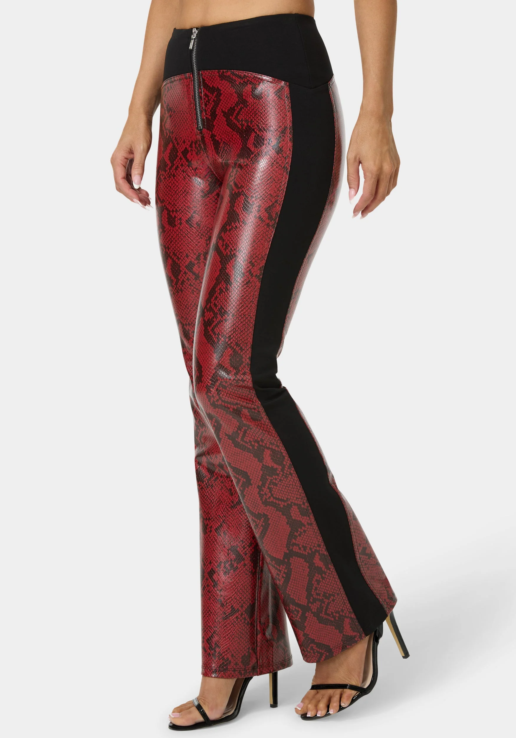 High Waist Snake Skin Mini Flare Pant - Image 3