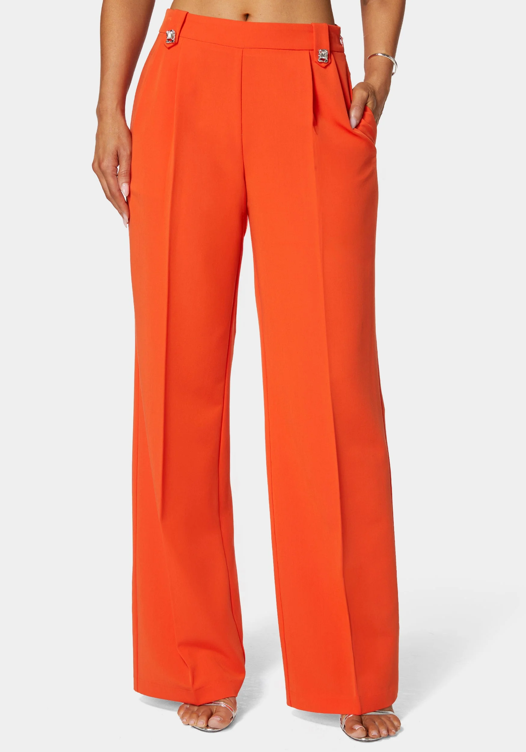 High Waist Straight Flared Pant
