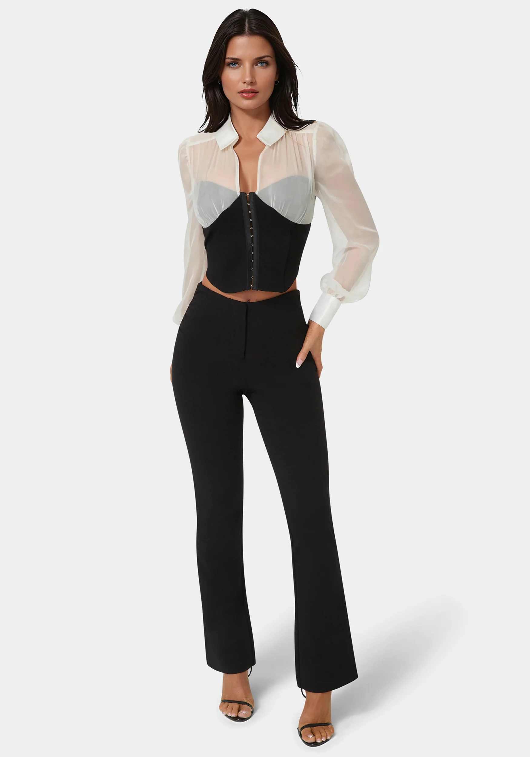 High Waist Stretch Mini Bootcut Pant - Image 3