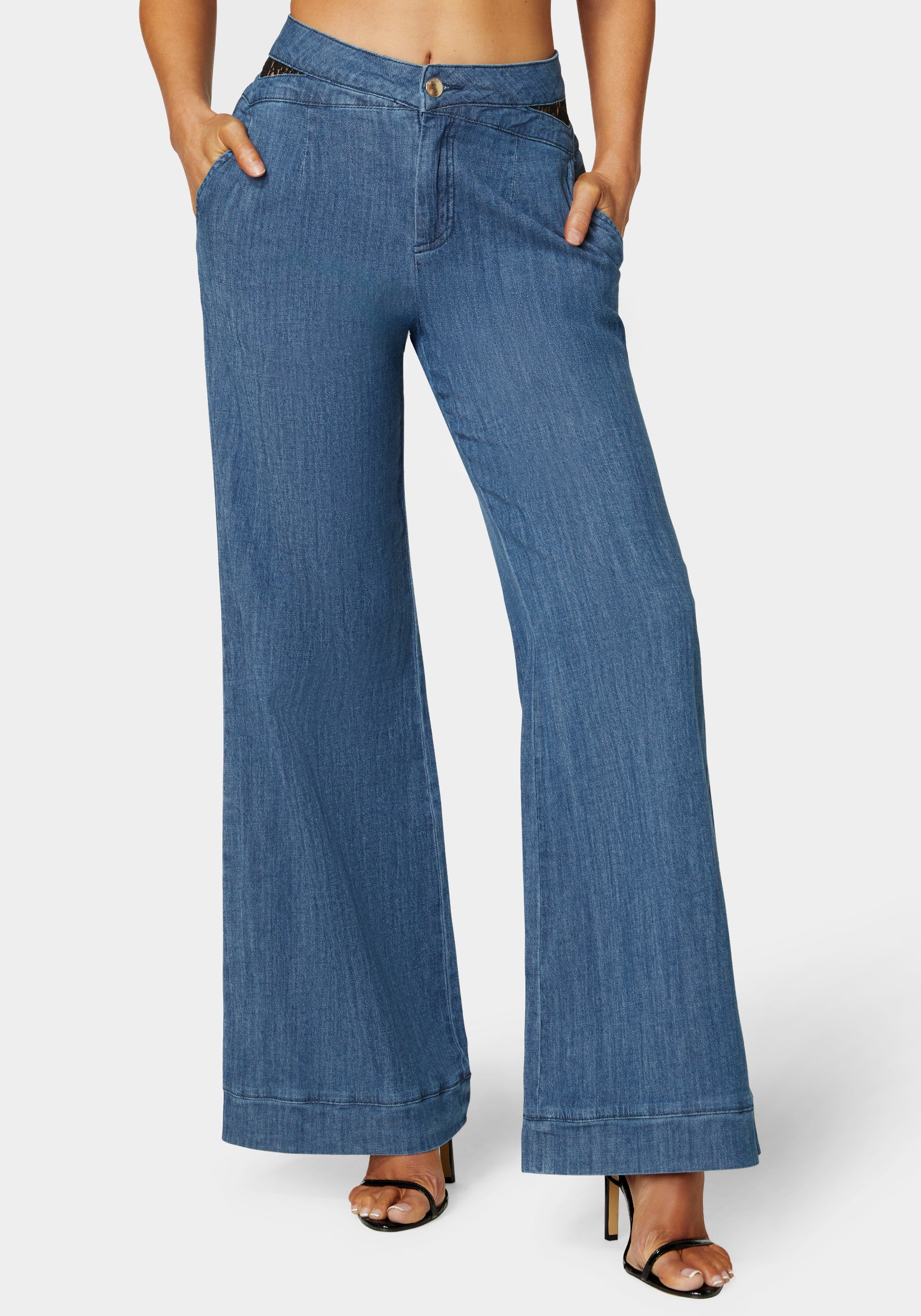 High Waist Ultra Wide Leg Denim Pant - Image 3