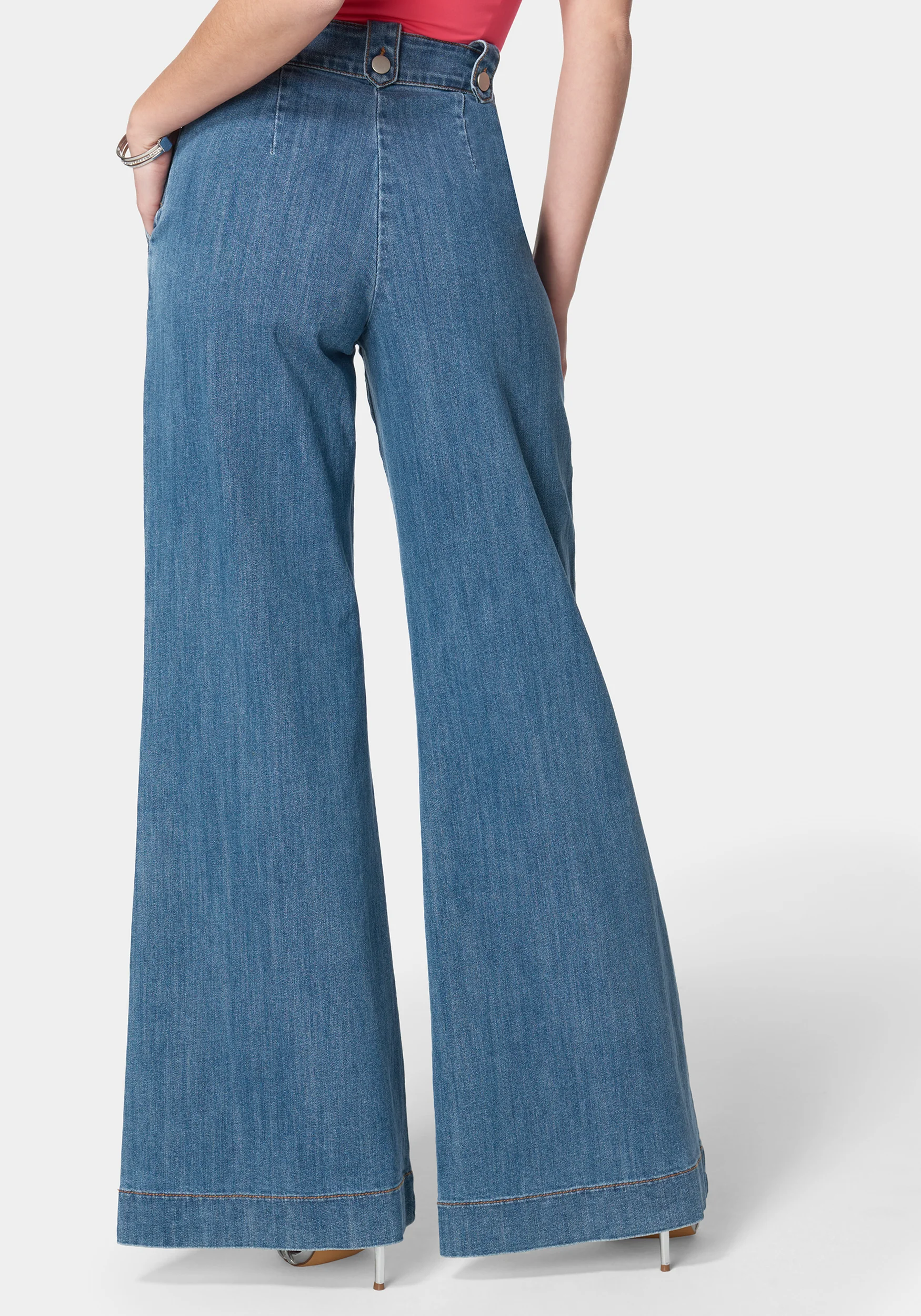 High Waist Ultra Wide Leg Light Weight Denim - Image 3