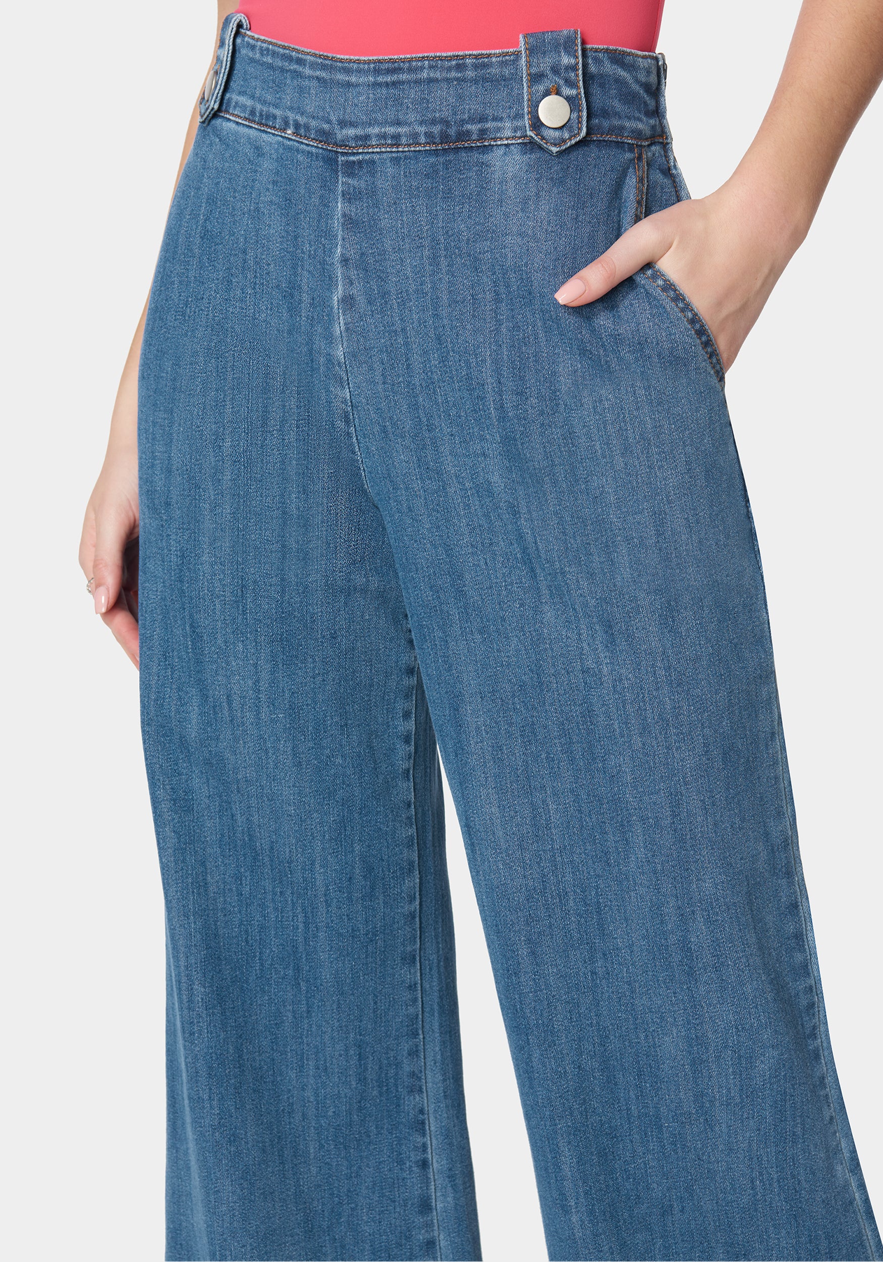 High Waist Ultra Wide Leg Light Weight Denim - Image 4