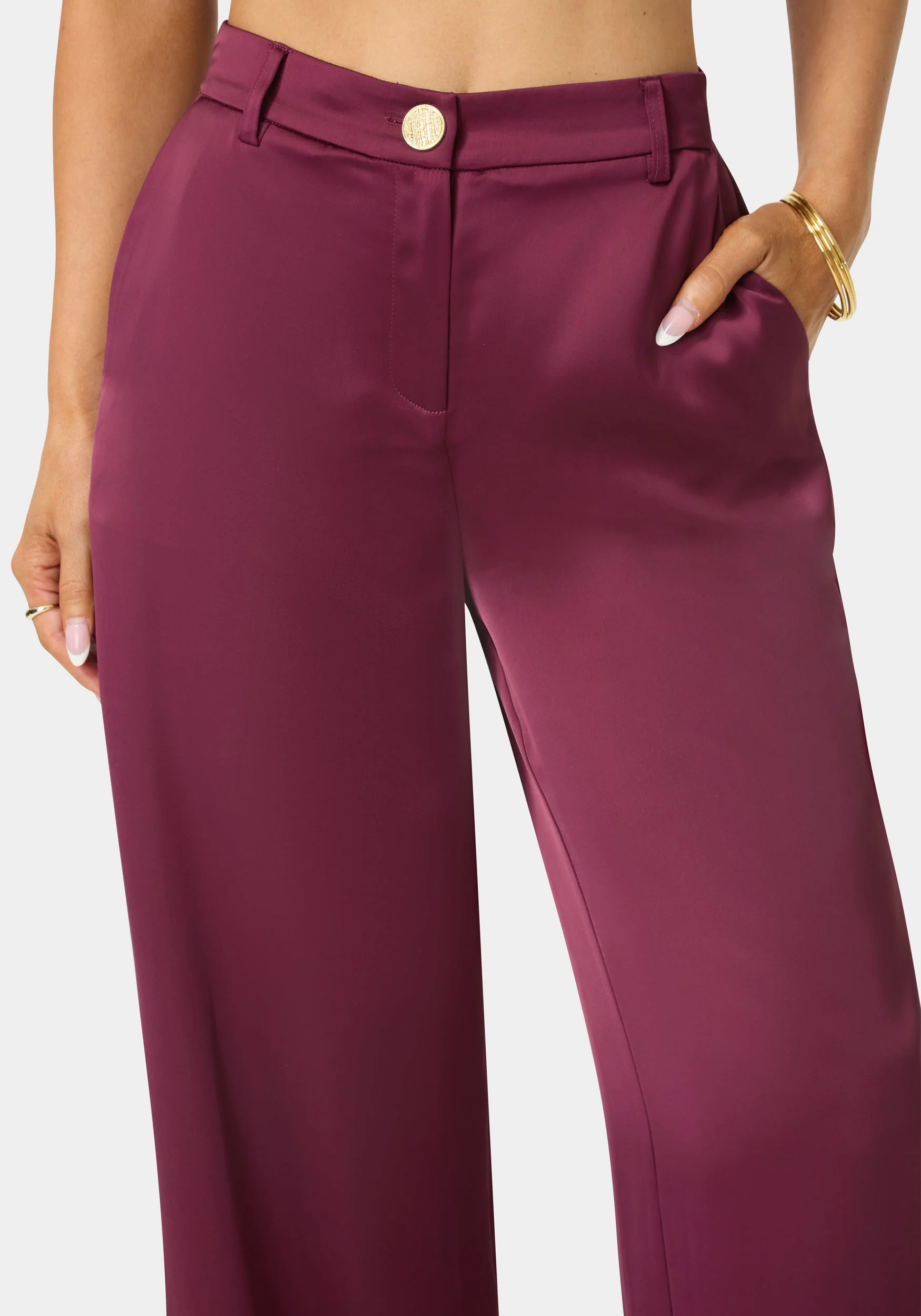 High Waist Ultra Wide Leg Satin Pant - Image 4