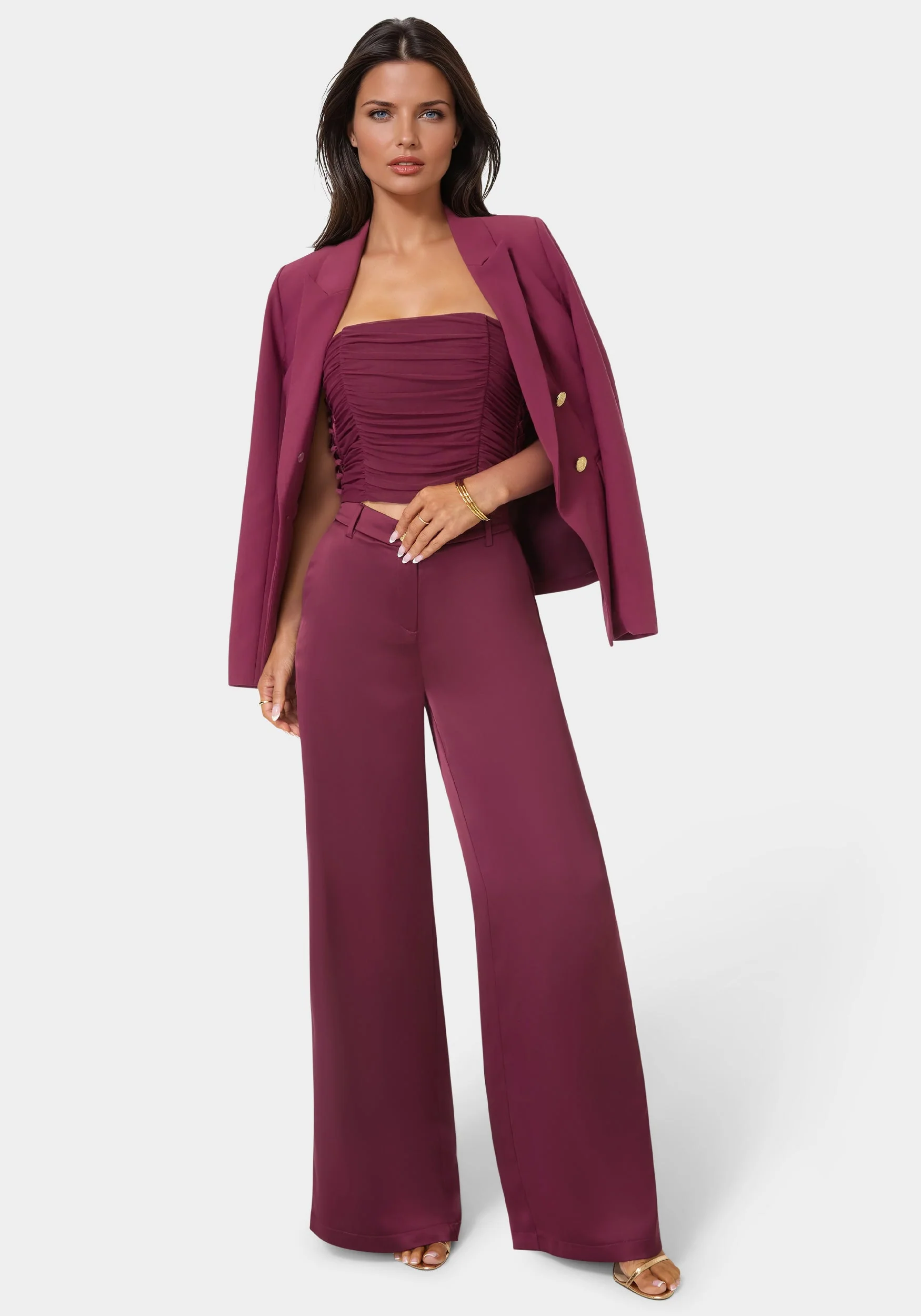High Waist Ultra Wide Leg Satin Pant - Image 5