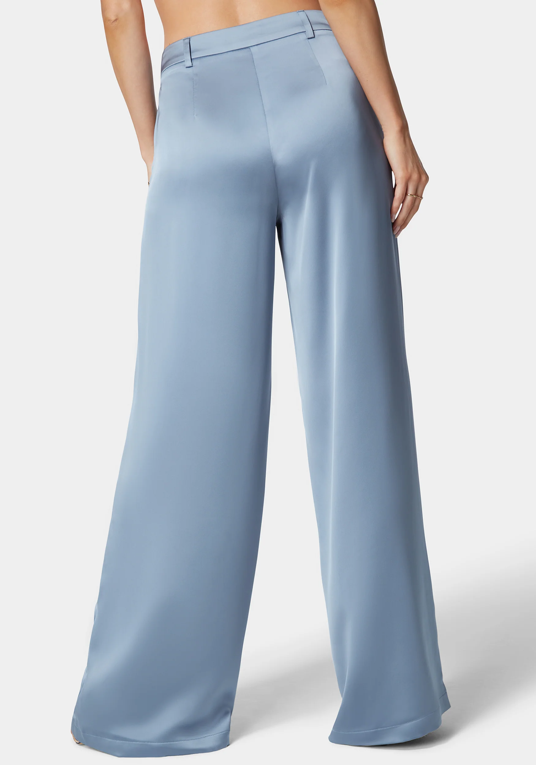 High Waist Ultra Wide Leg Satin Pant - Image 3