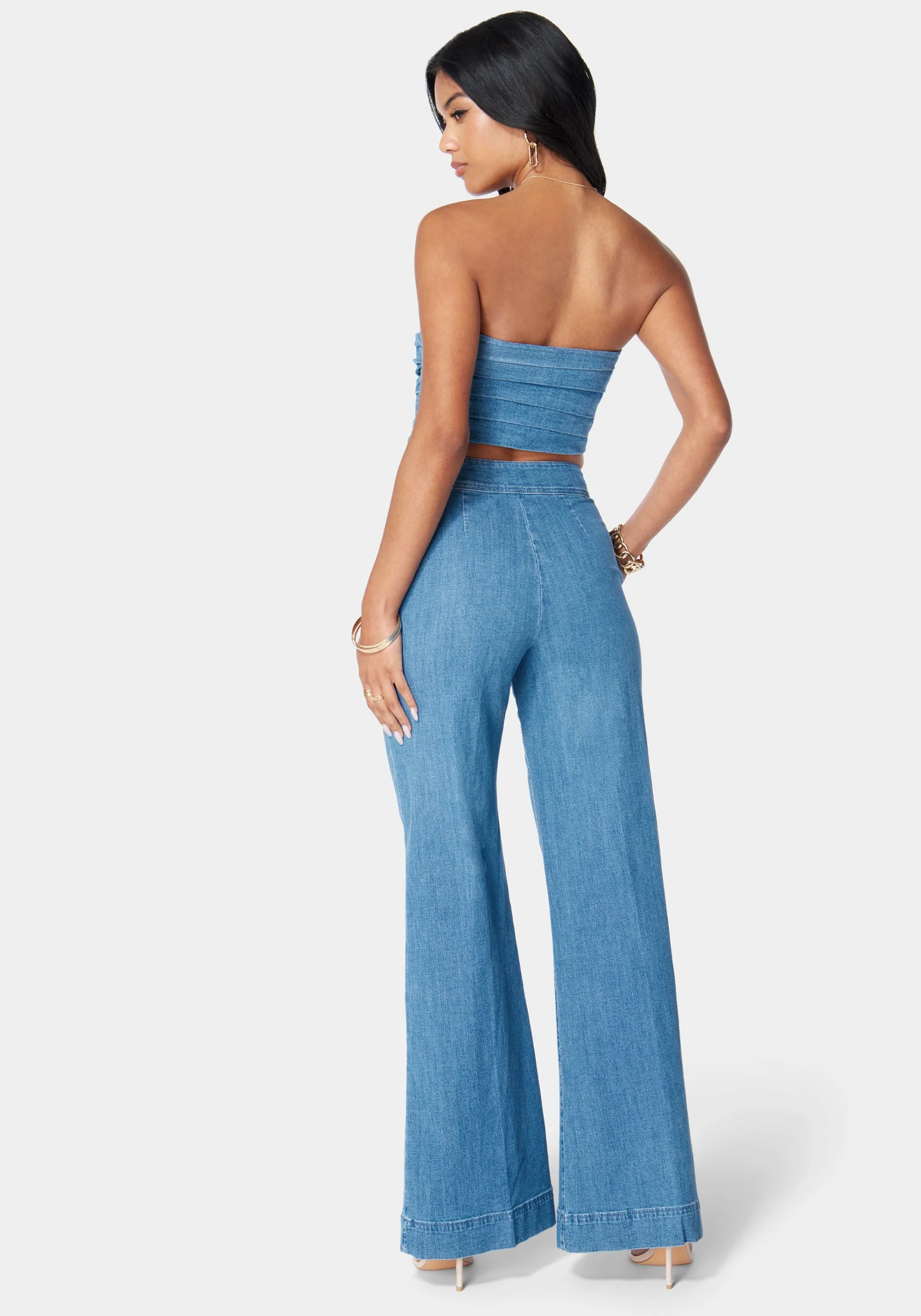 High Waist Wide Leg Denim Pant - Image 3