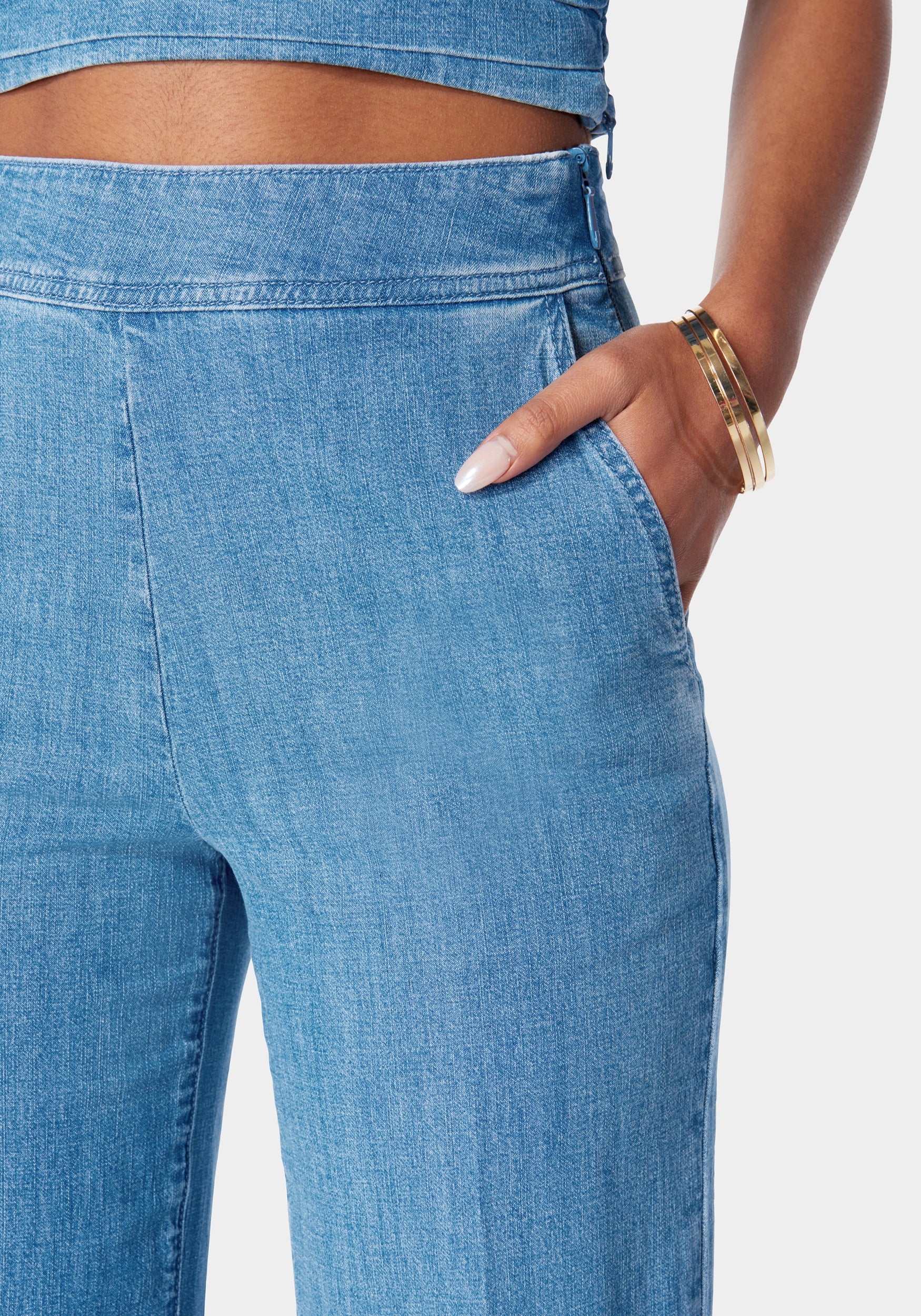High Waist Wide Leg Denim Pant - Image 4