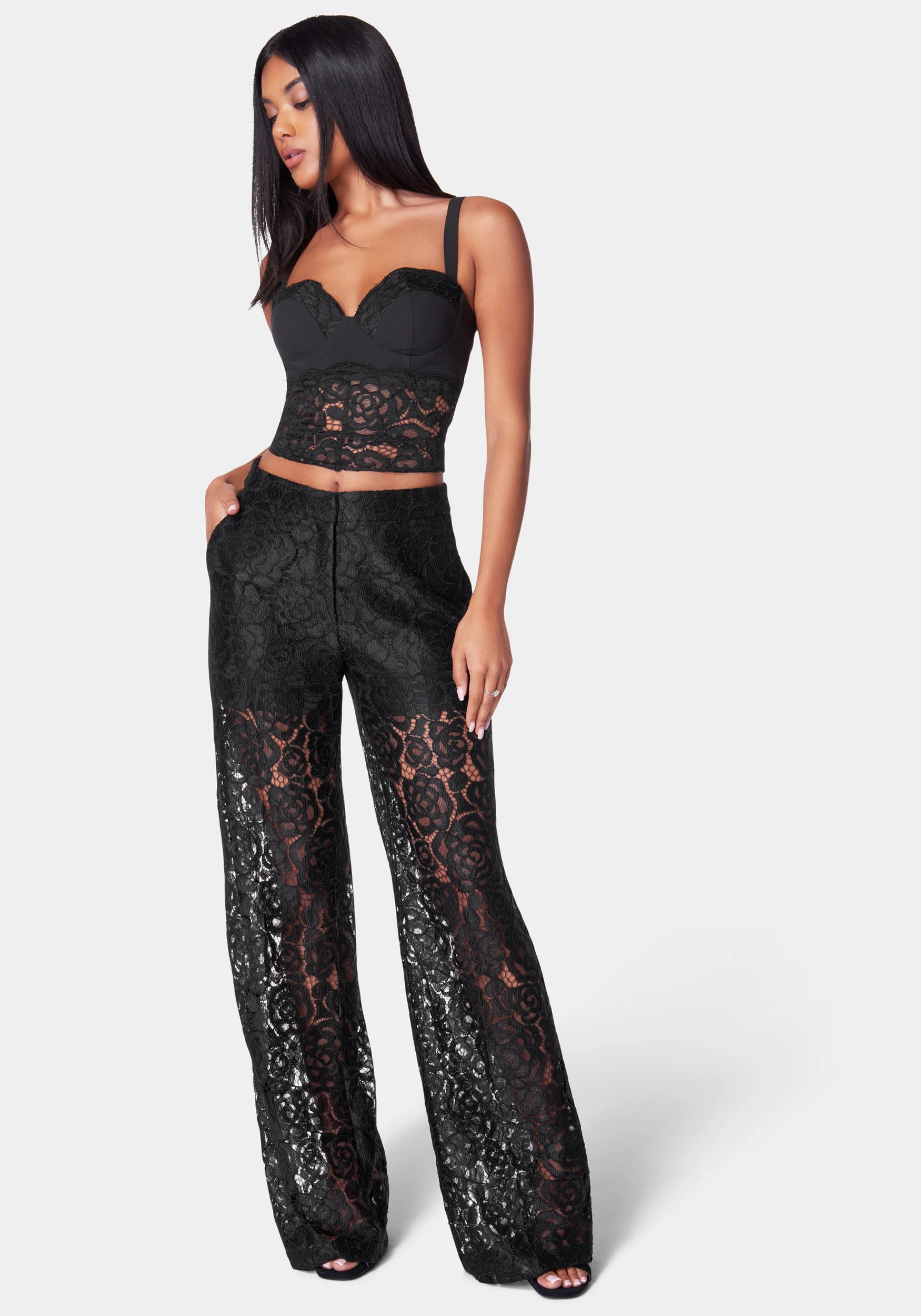 High Waist Wide Leg Lace Pant - Image 2
