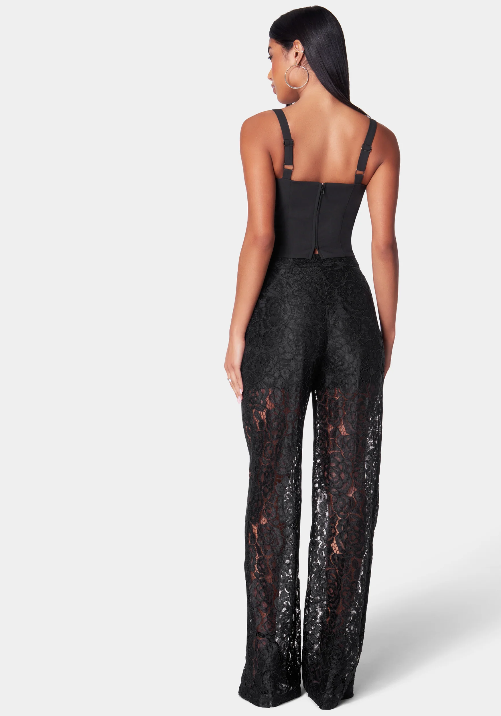 High Waist Wide Leg Lace Pant - Image 3