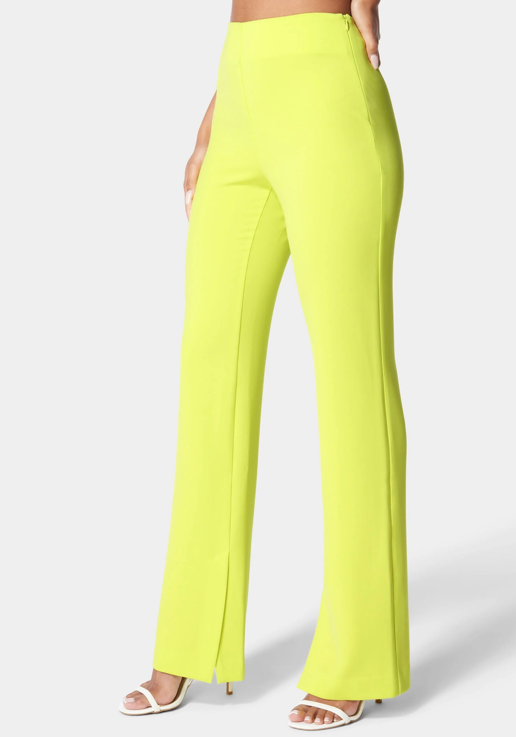 High Waist Wide Leg Side Slit Tailored Pant - Image 2