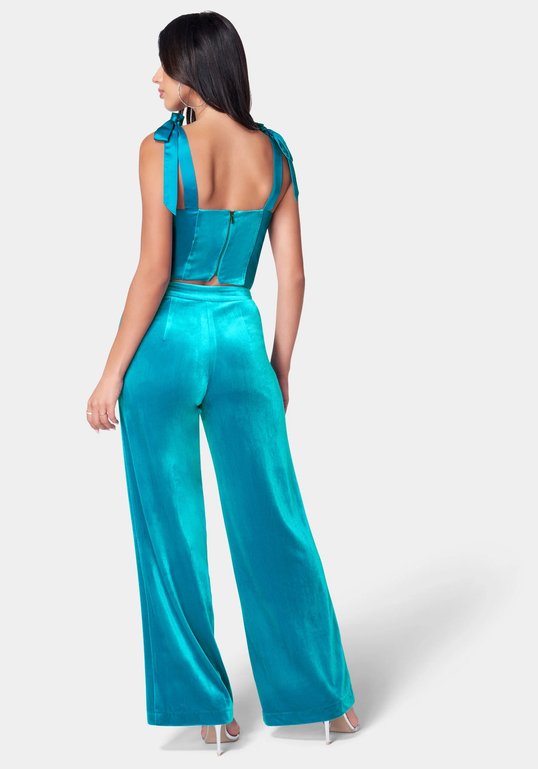 High Waist Wide Leg Velour Pant - Image 3
