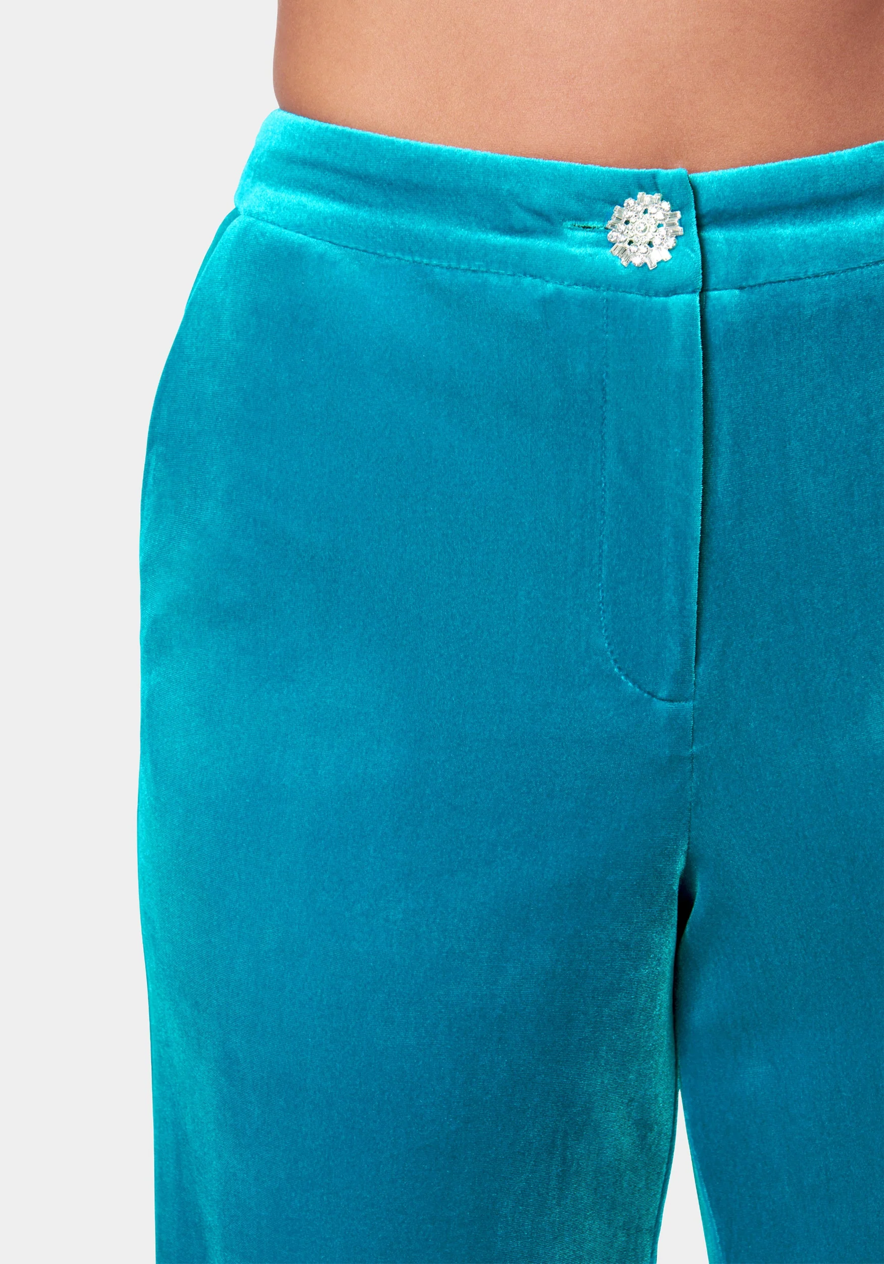 High Waist Wide Leg Velour Pant - Image 4