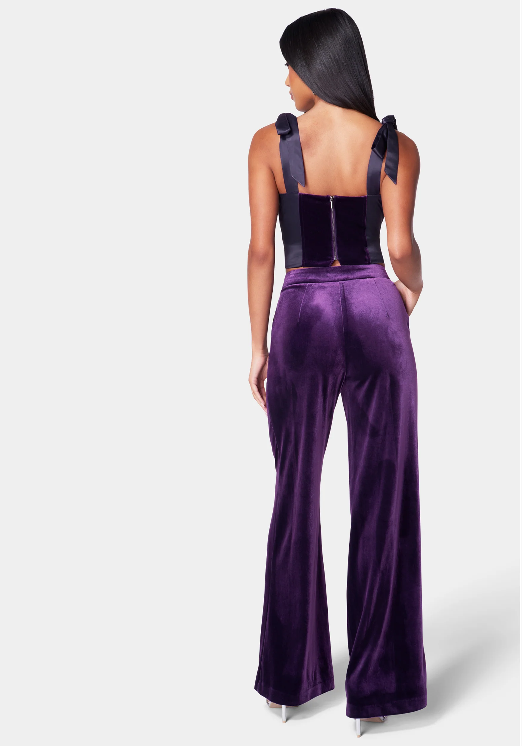 High Waist Wide Leg Velour Pant - Image 3