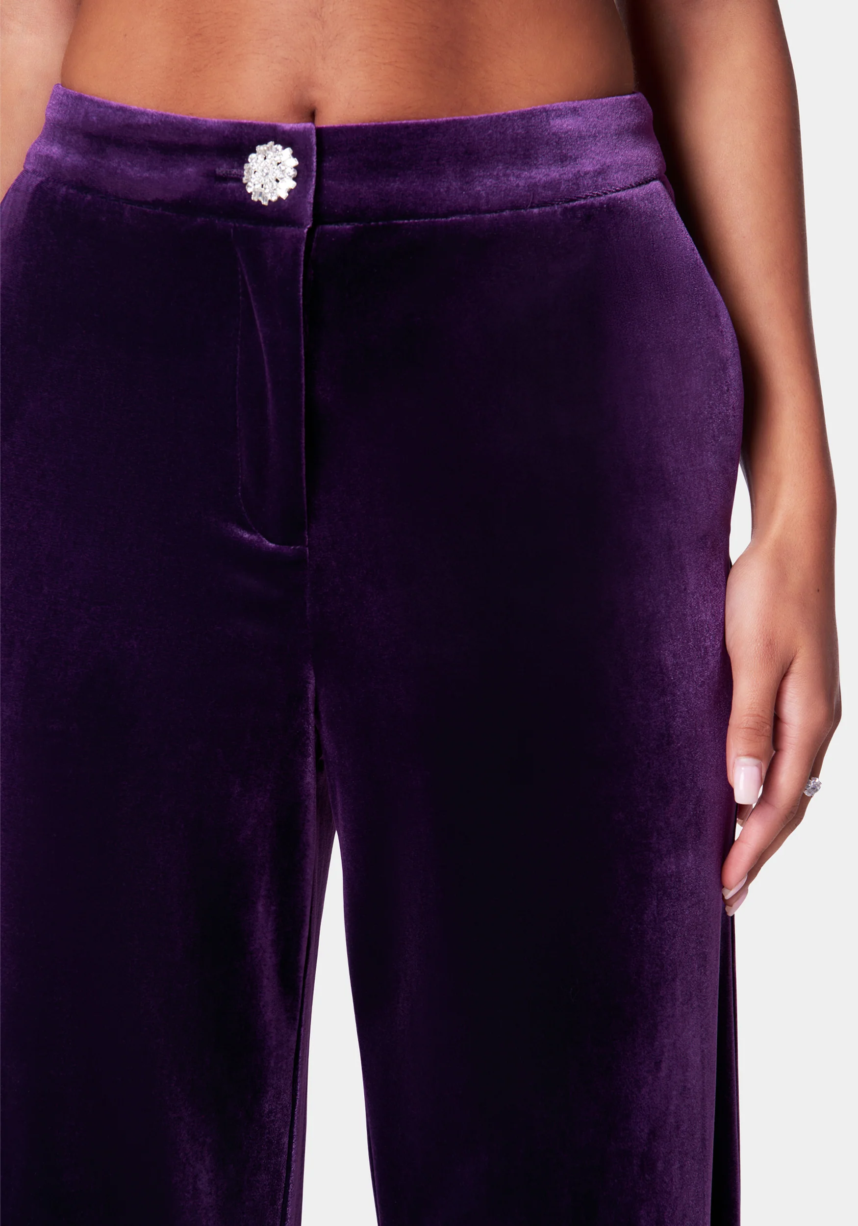 High Waist Wide Leg Velour Pant - Image 4