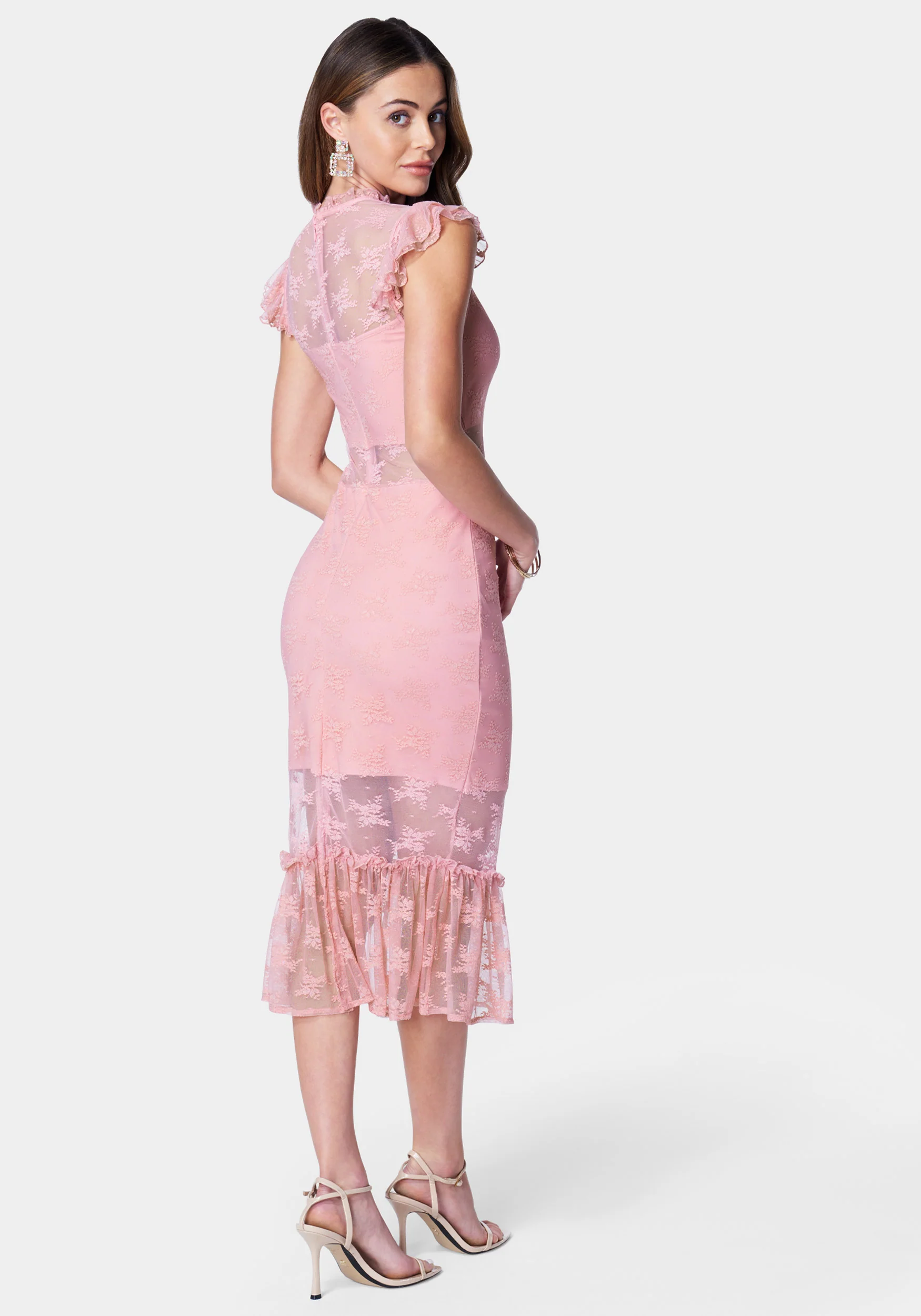 Illusion Lace Midi Dress - Image 3
