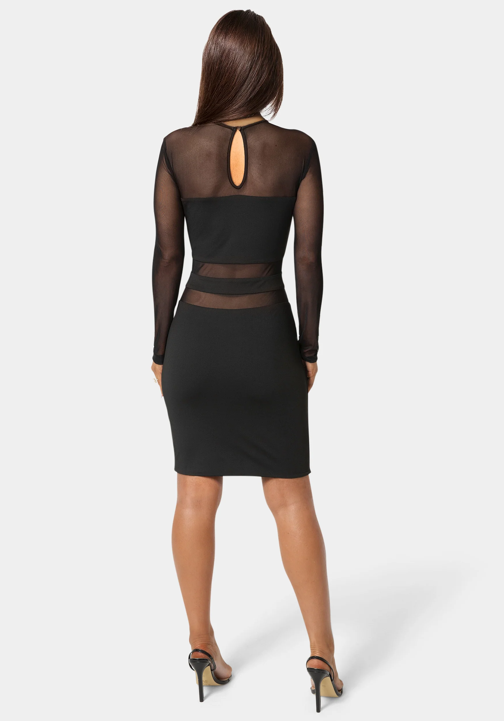 Illusion Mesh Mini Dress - Image 3