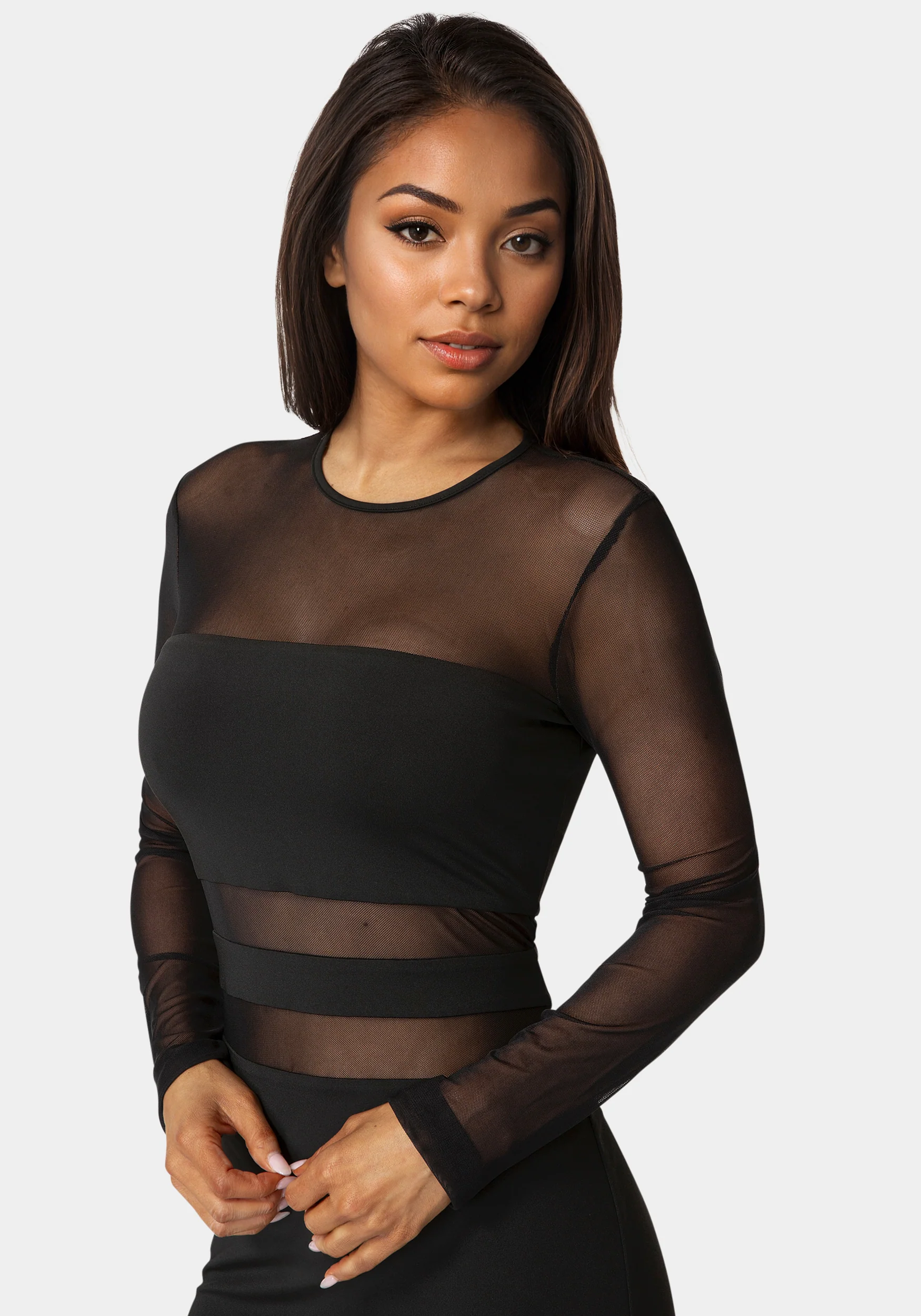 Illusion Mesh Mini Dress - Image 4