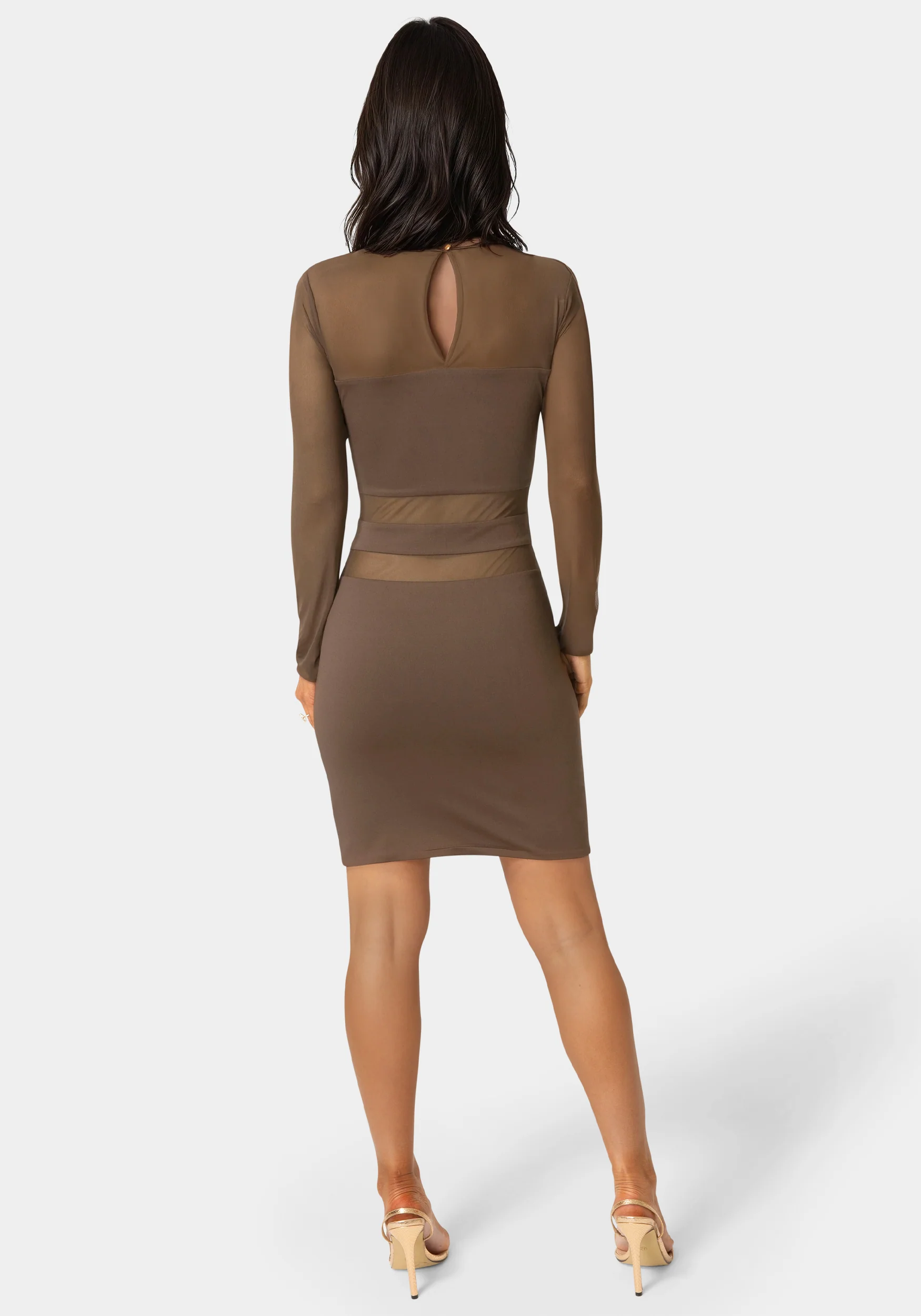Illusion Mesh Mini Dress - Image 3
