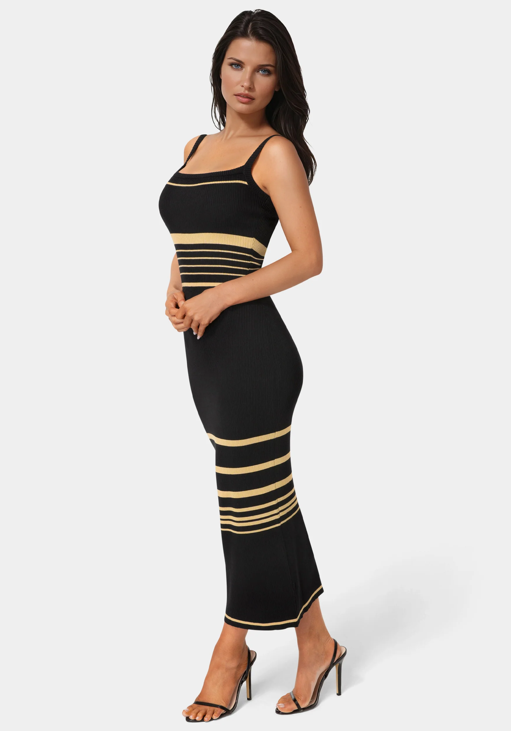 Illusion Sweater Bodycon Maxi Dress - Image 2
