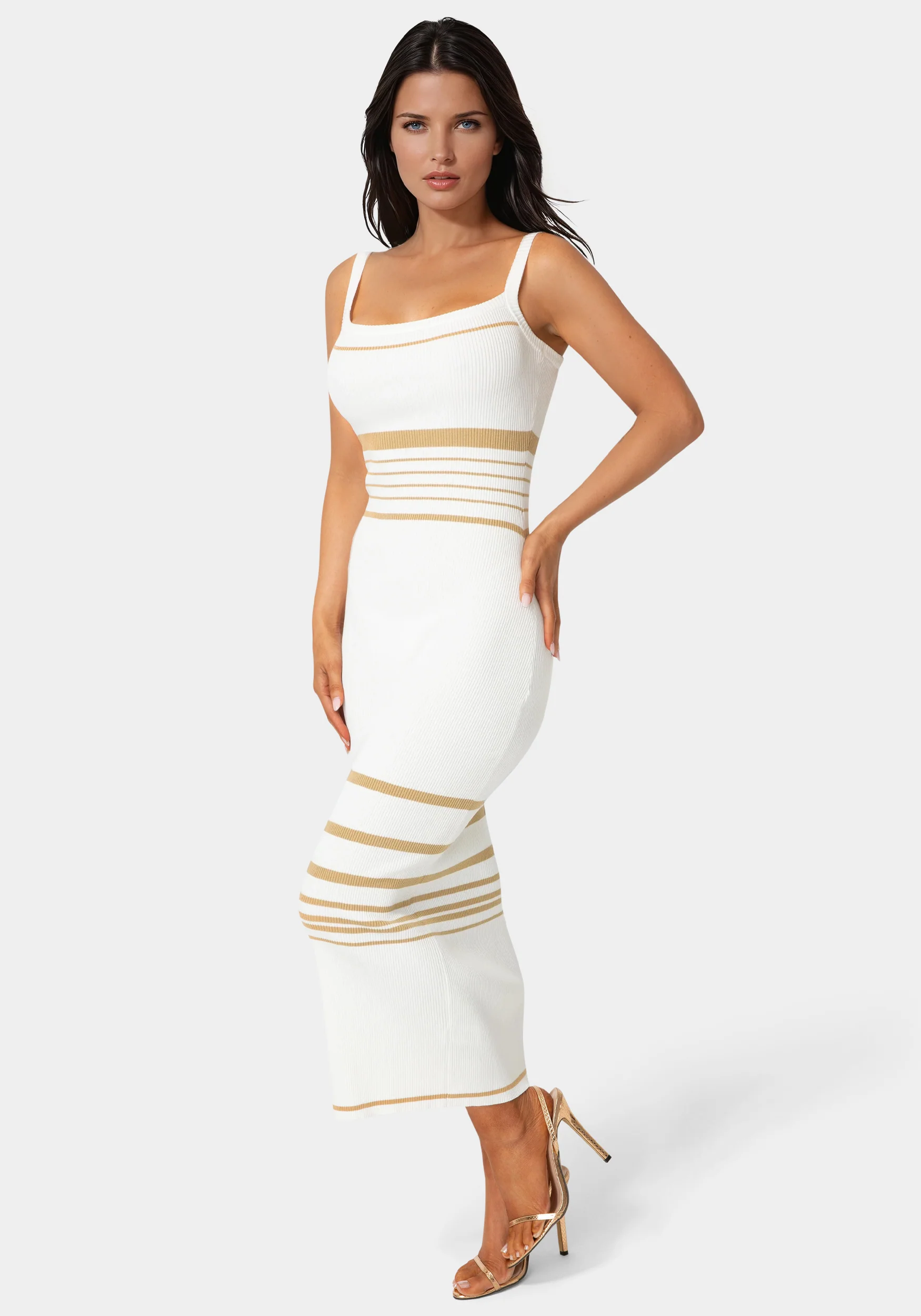 Illusion Sweater Bodycon Maxi Dress - Image 2