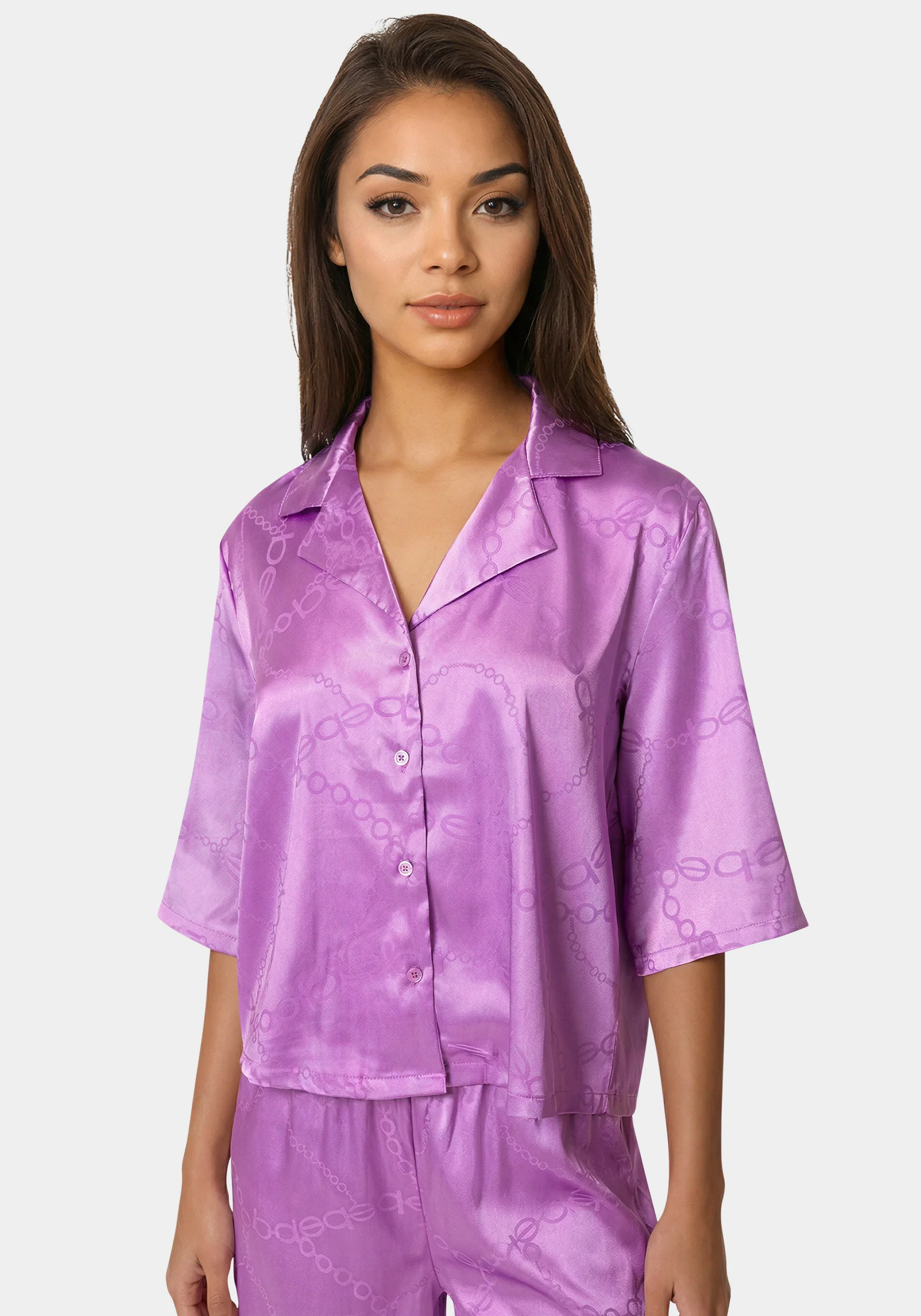 2pc Satin Notch Collar Pant Set - Image 4