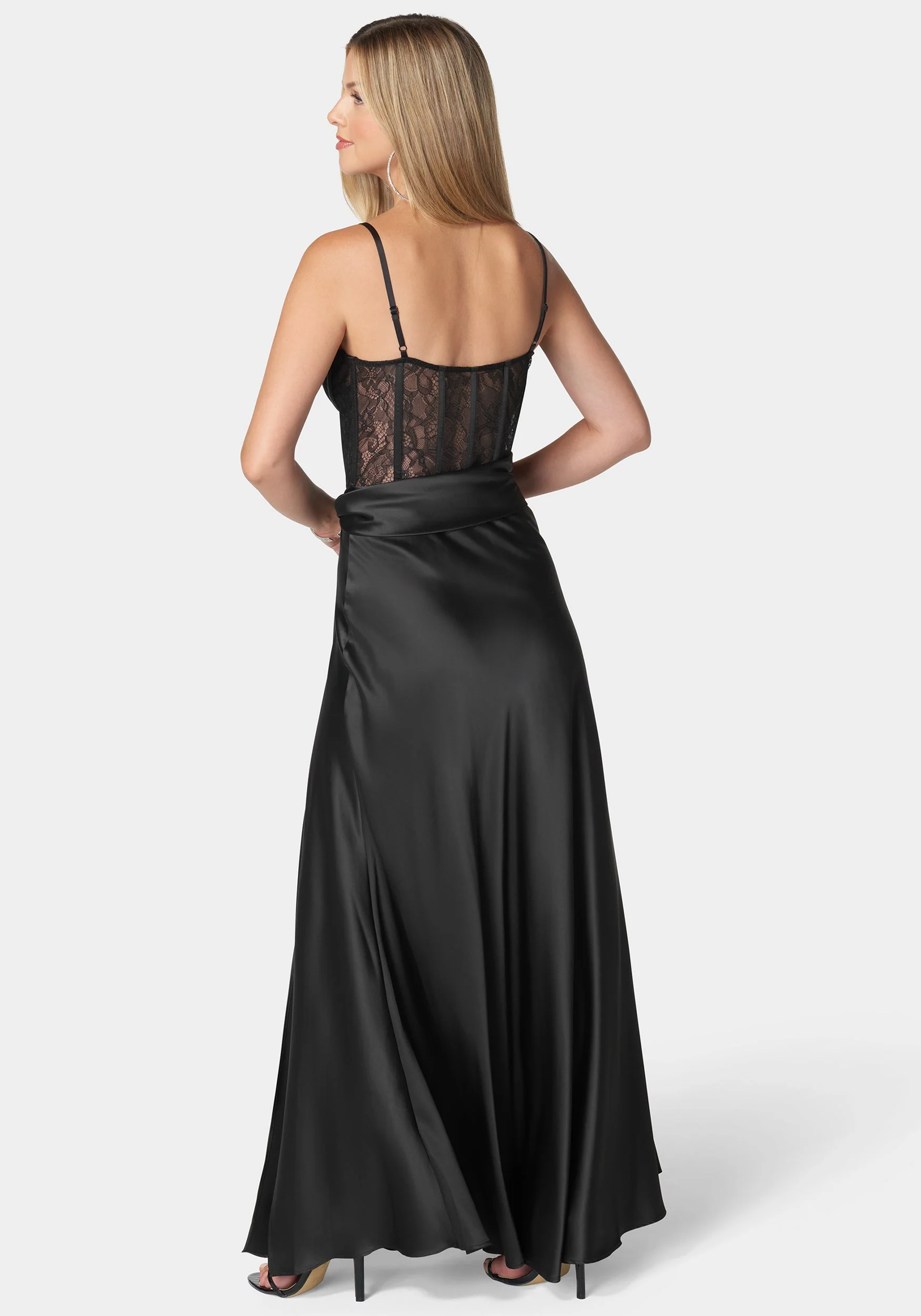 Lace And Satin Bustier Gown - Image 3
