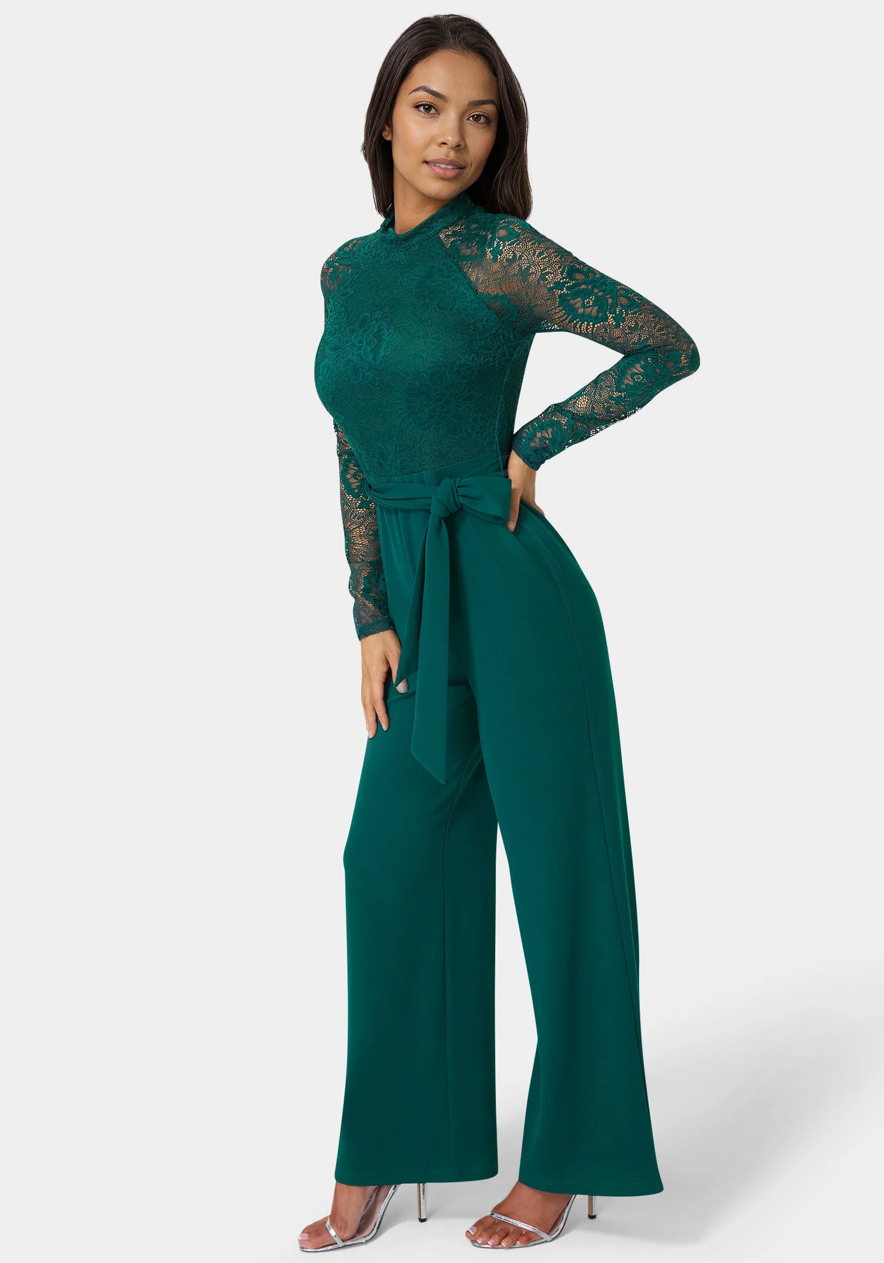 Lace Bodice Straight Leg Jumpsuit - Image 2