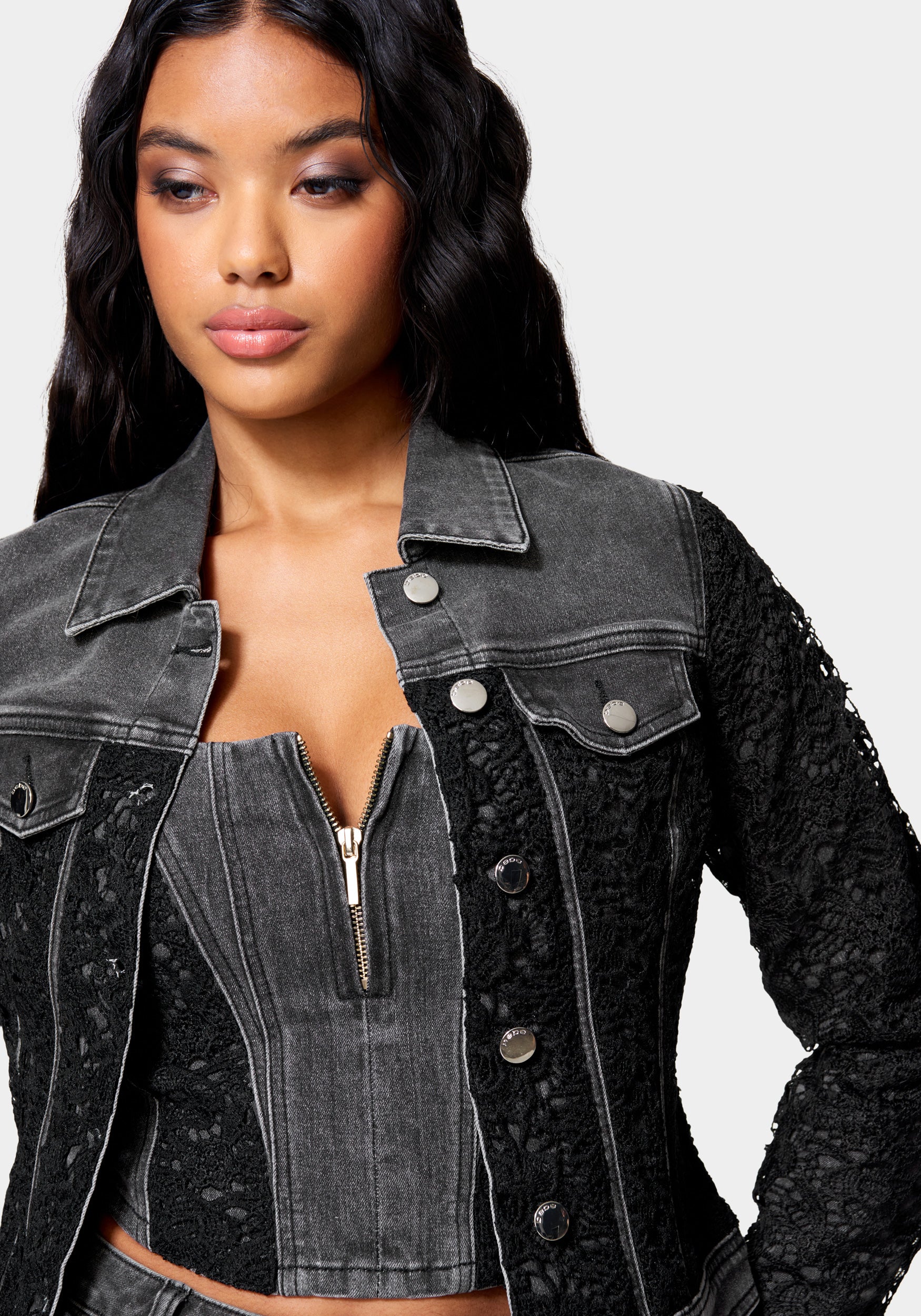 Lace Combo Denim Jacket - Image 4