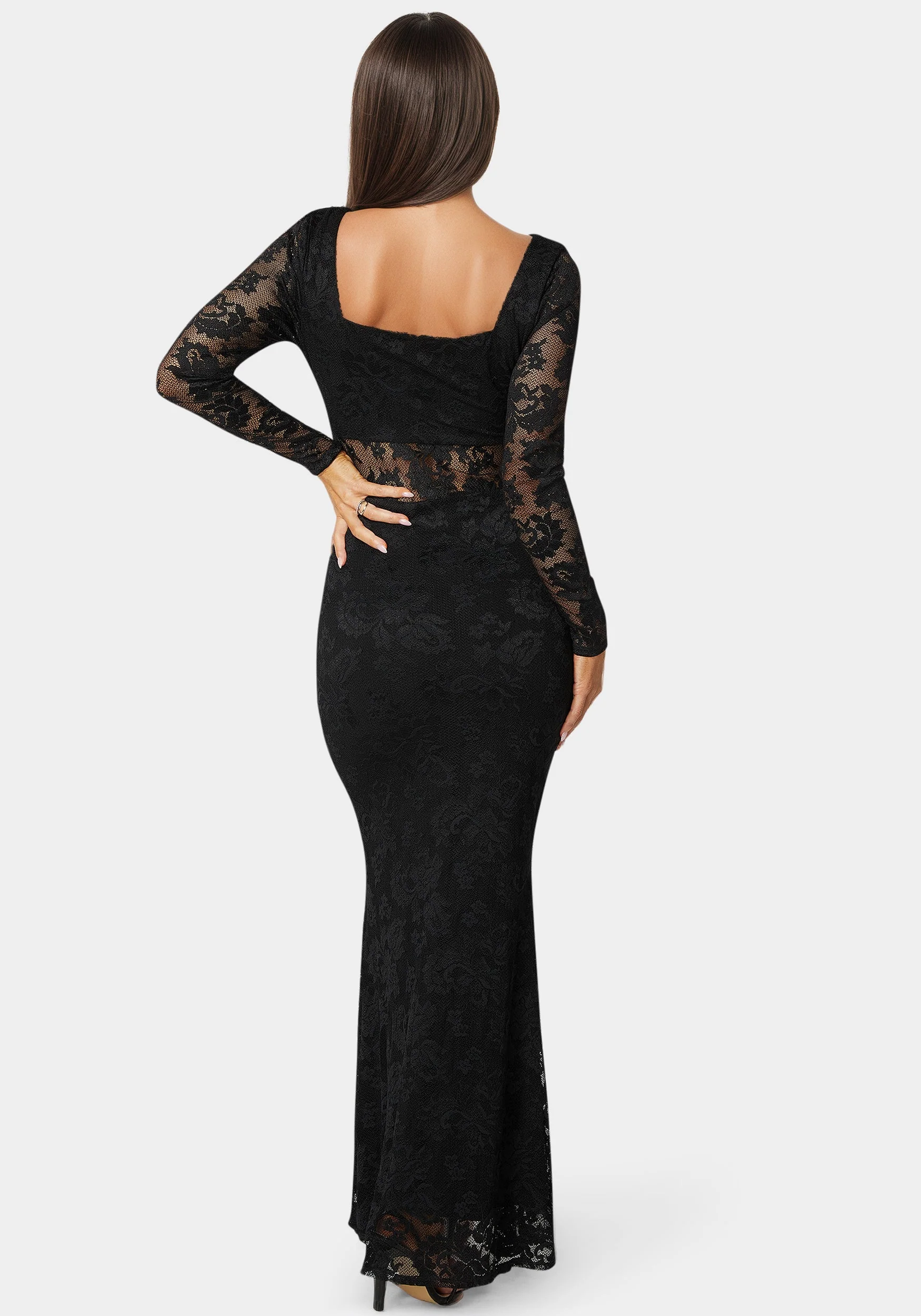 Lace Illusion Maxi Dress - Image 3