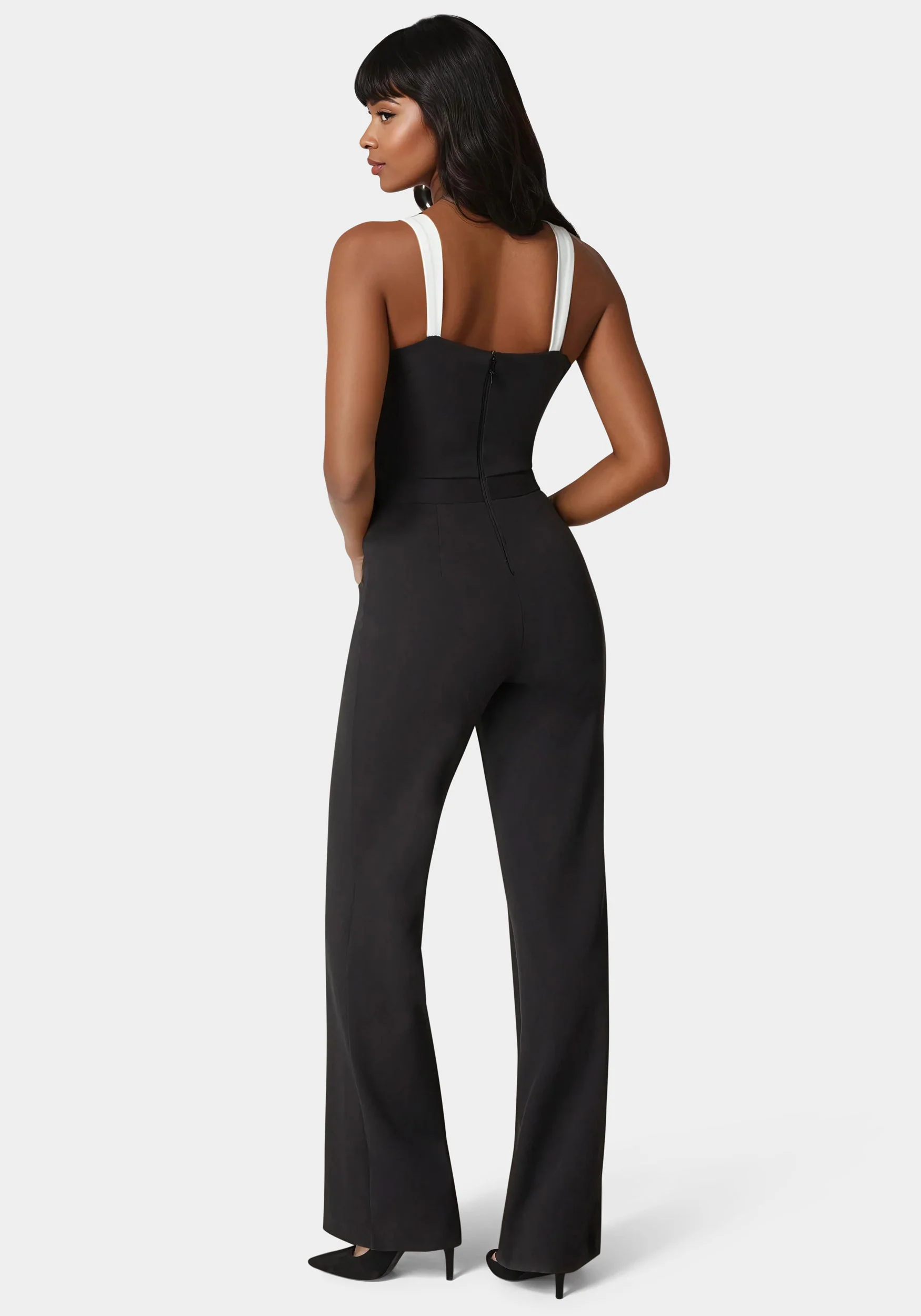 Lace Insert Flared Jumpsuit - Image 4