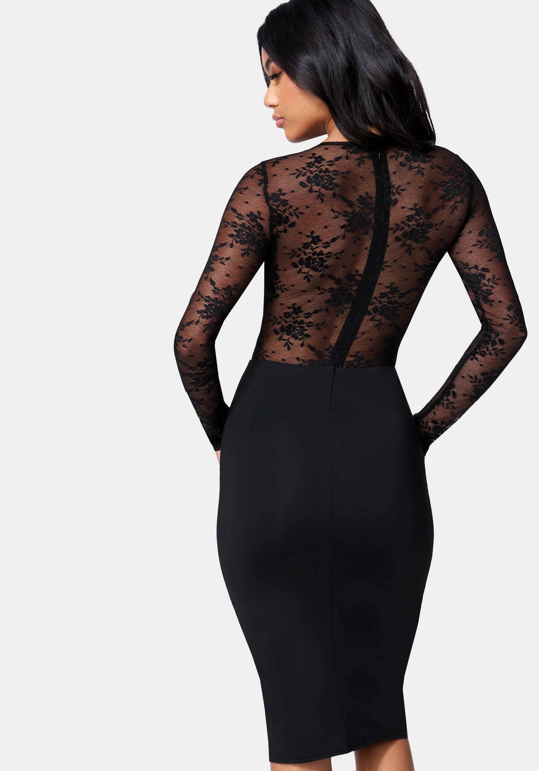 Lace Inset Midi Dress - Image 4