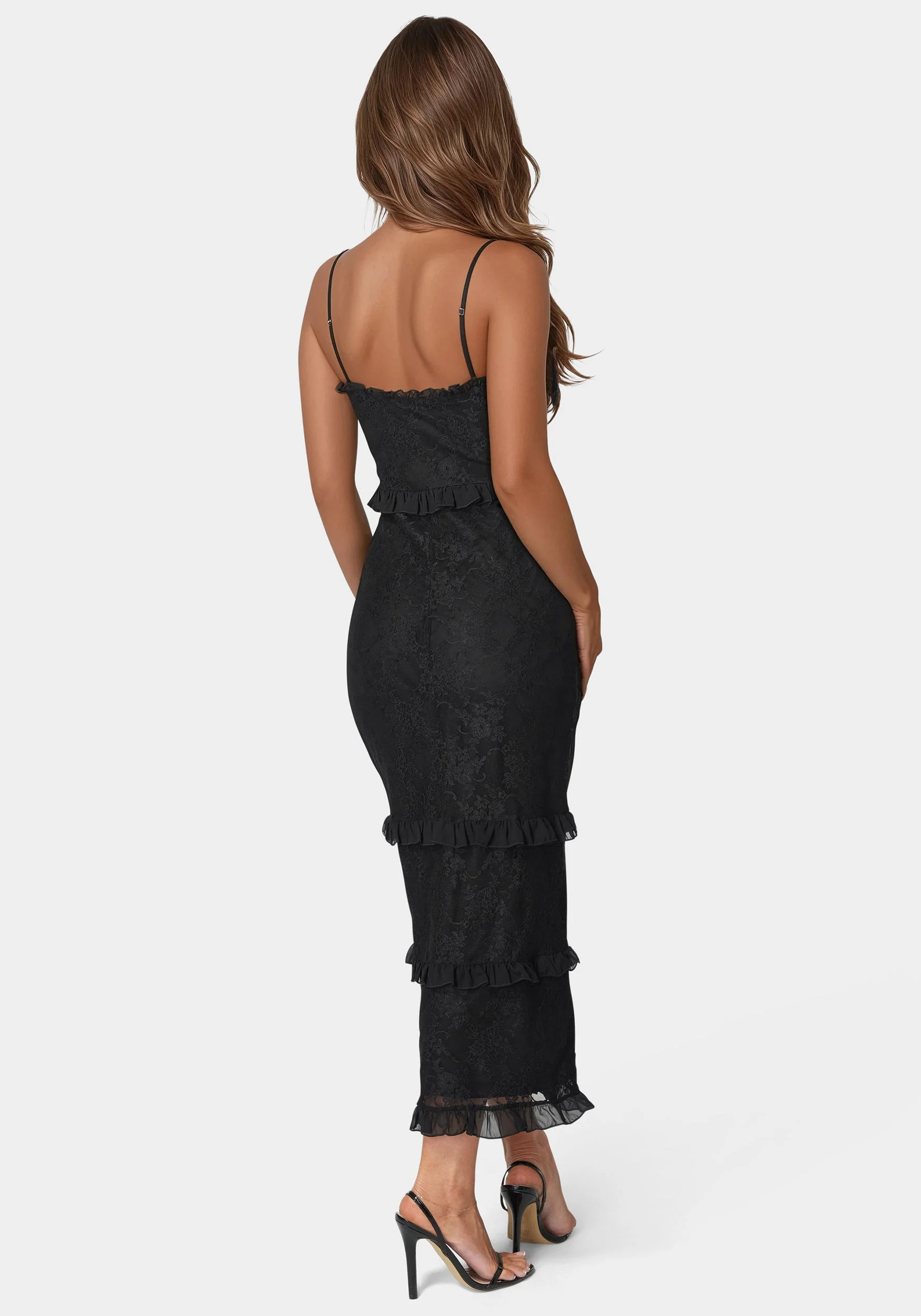 Lace Maxi With Ruffle Dress - Image 3