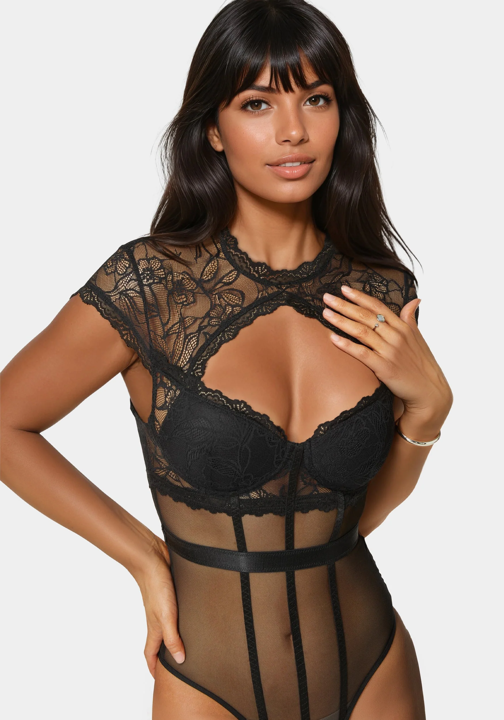 Lace & Mesh Bodysuit - Image 3