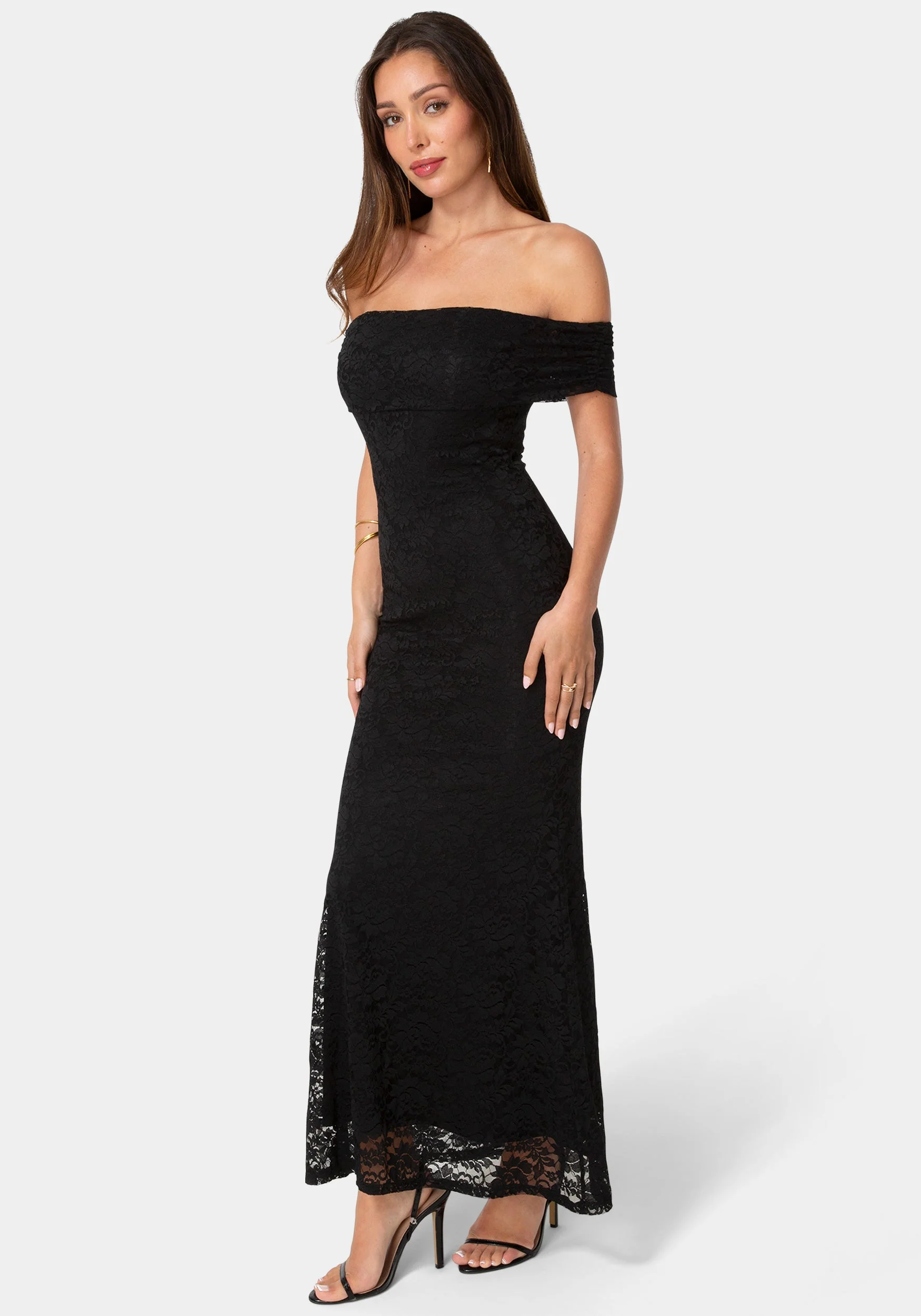 Lace Off Shoulder Maxi Dress - Image 2