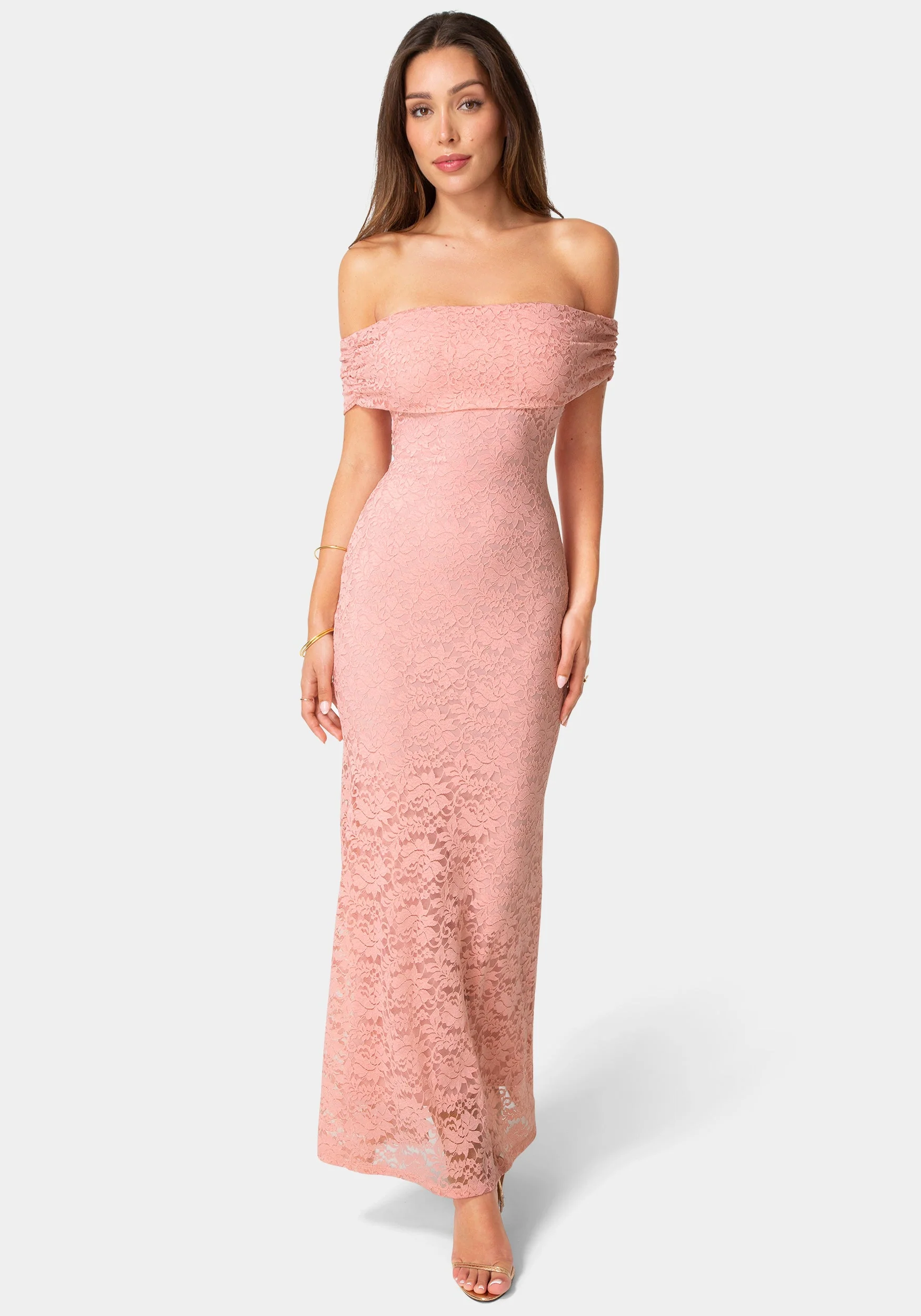 Lace Off Shoulder Maxi Dress
