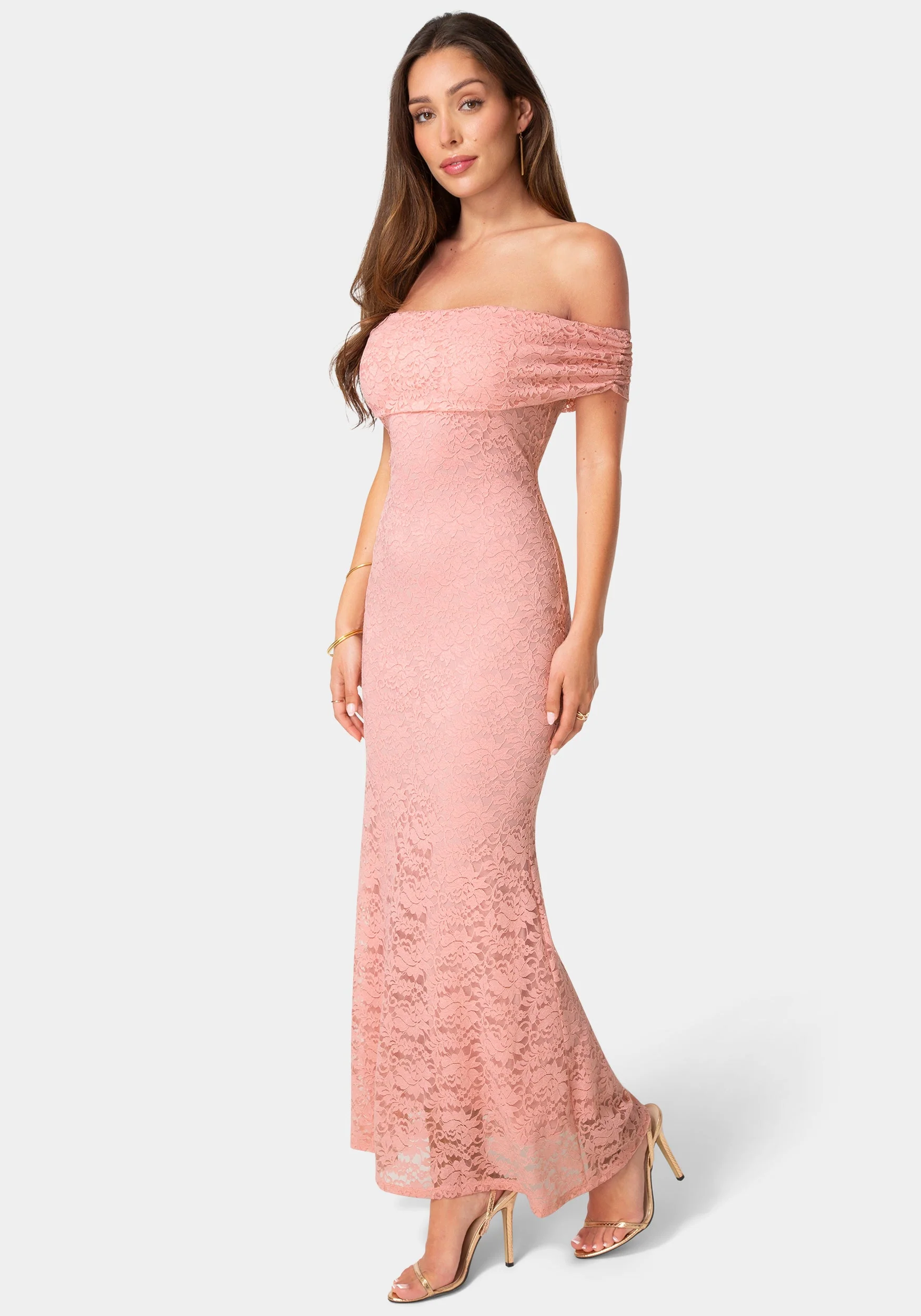 Lace Off Shoulder Maxi Dress - Image 2