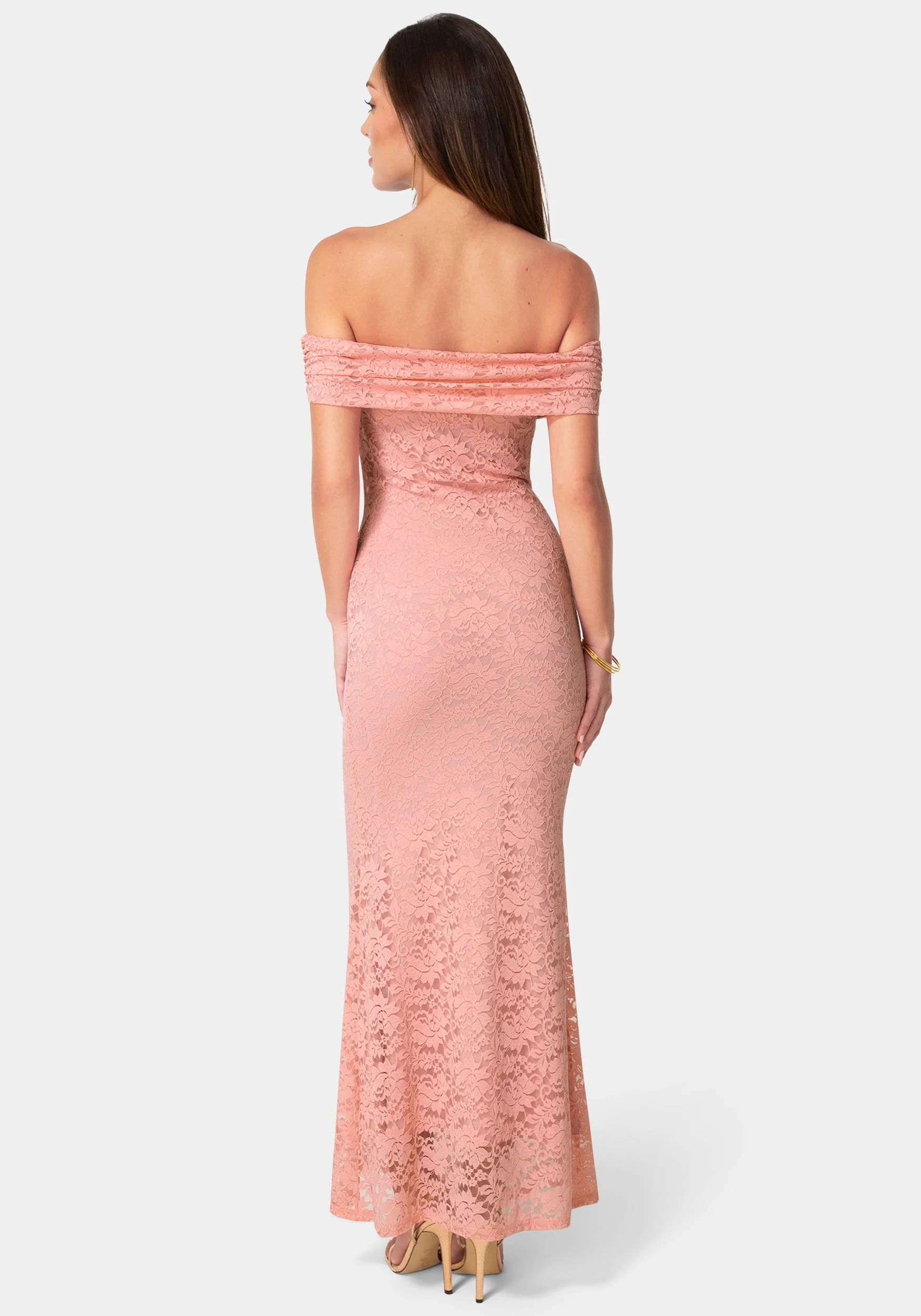 Lace Off Shoulder Maxi Dress - Image 3