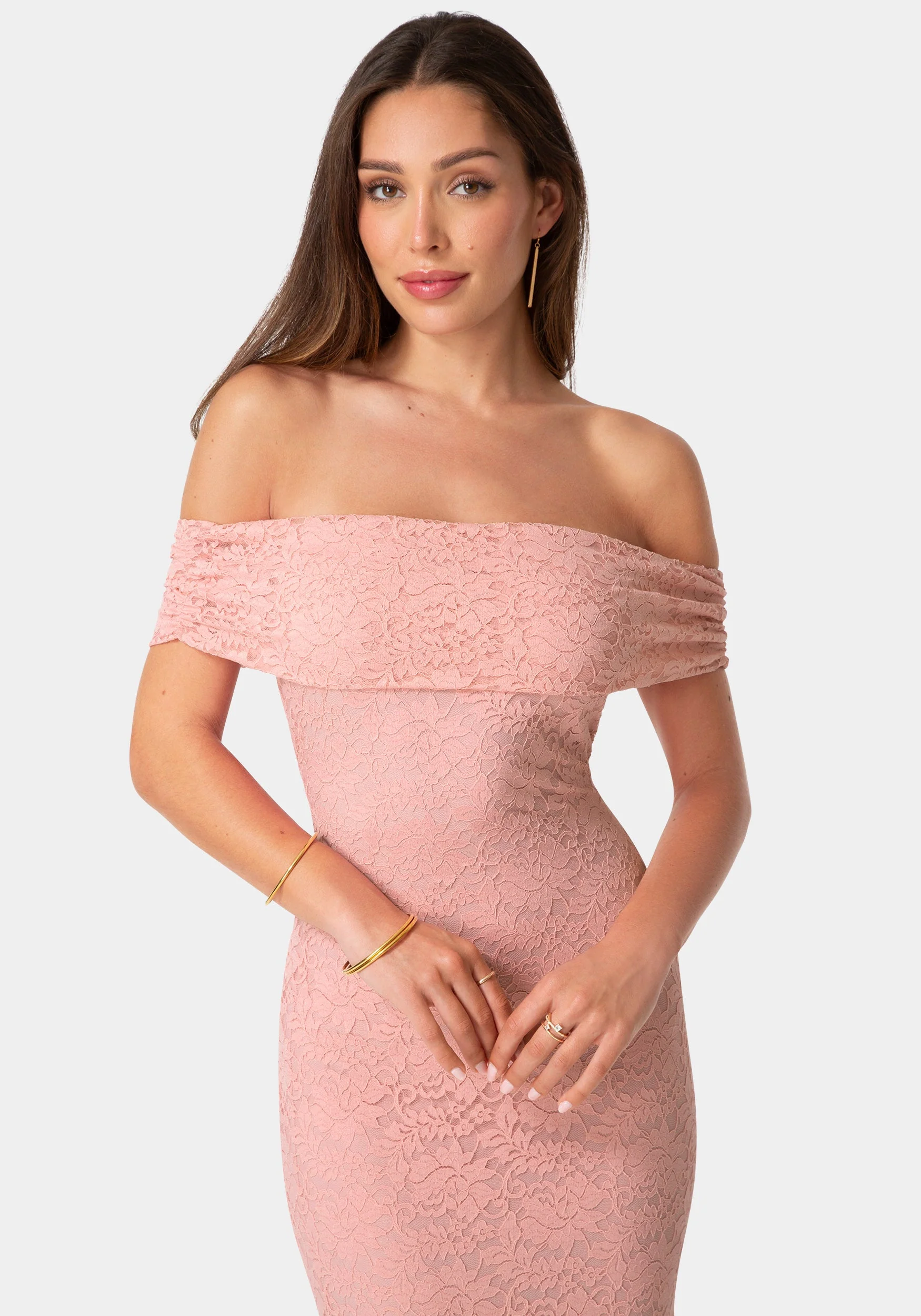 Lace Off Shoulder Maxi Dress - Image 4
