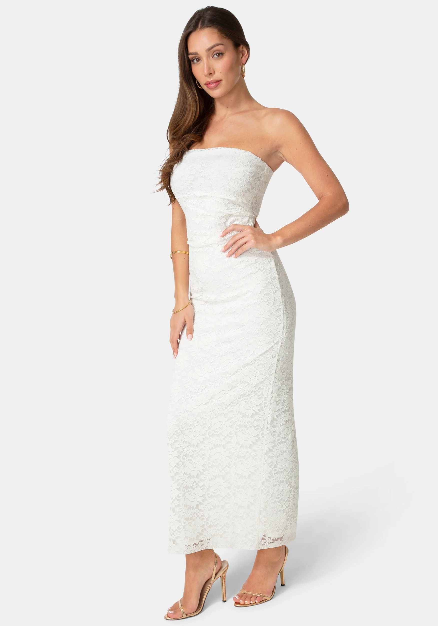 Lace Strapless Tube Maxi Dress - Image 2