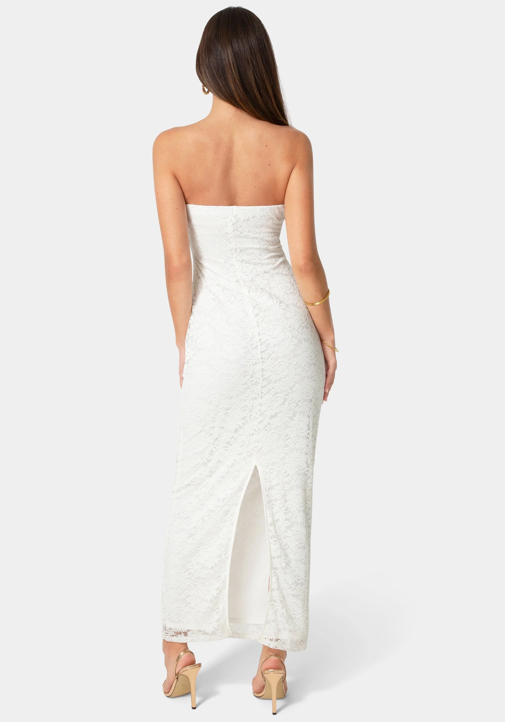 Lace Strapless Tube Maxi Dress - Image 3