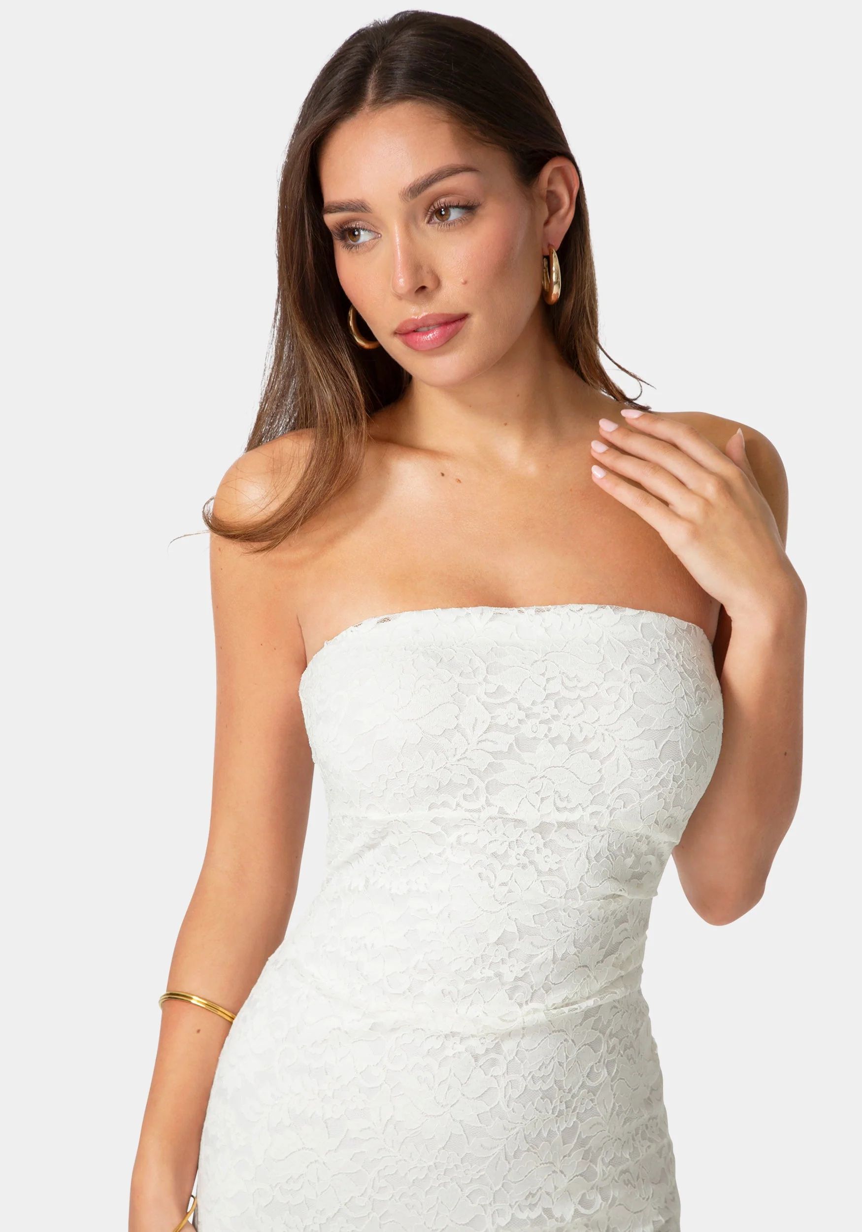 Lace Strapless Tube Maxi Dress - Image 4