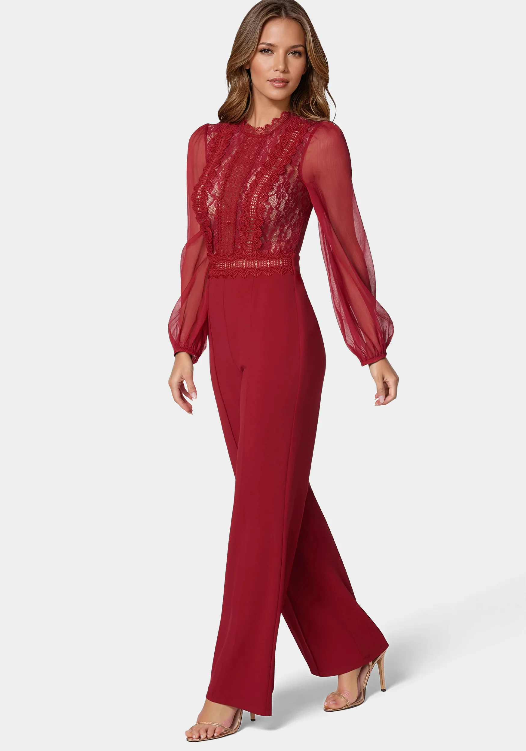 Lace Top Straight Leg Jumpsuit - Image 2