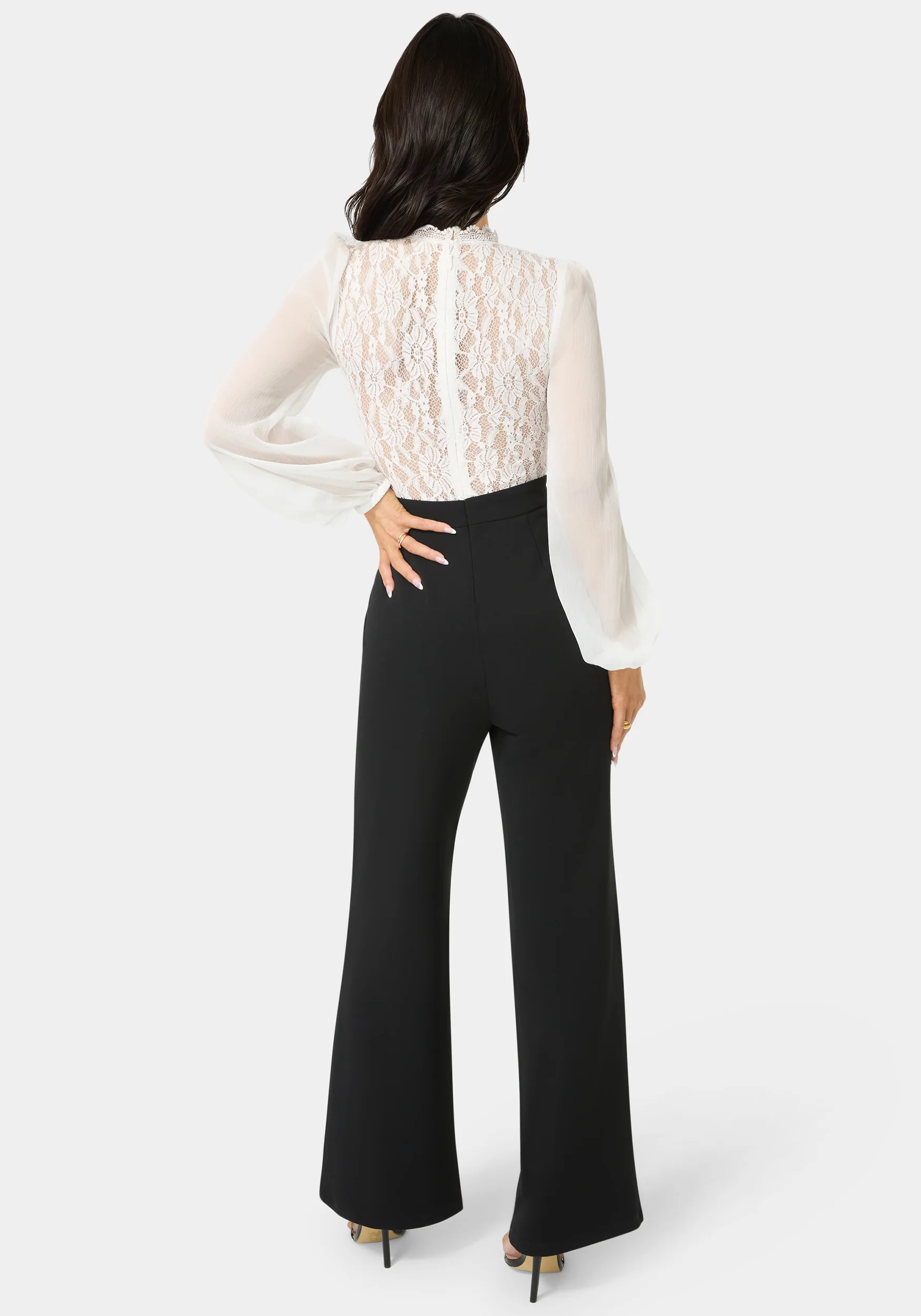 Lace Top Straight Leg Jumpsuit - Image 4