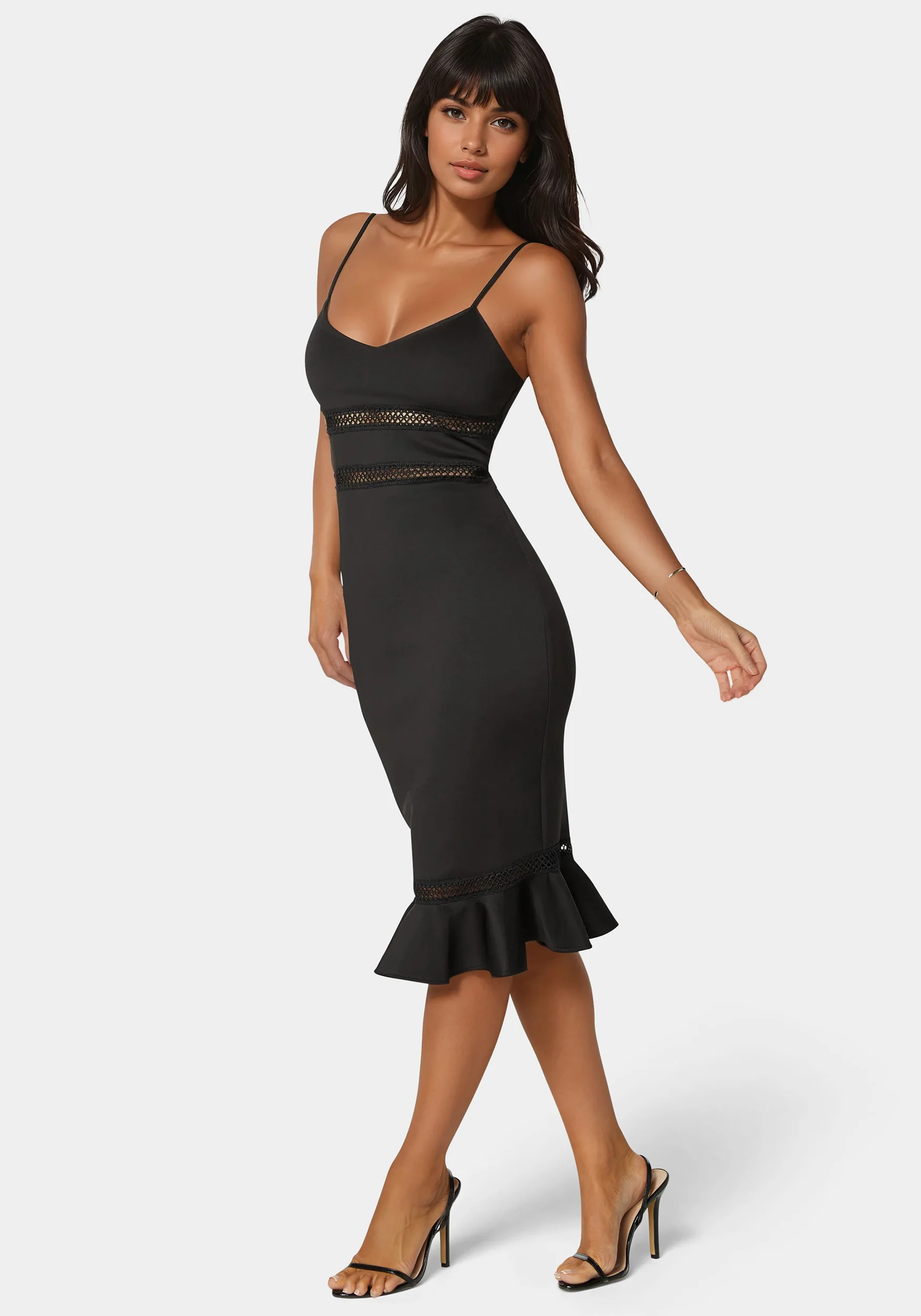 Lace Trim Flounce Dress - Image 2