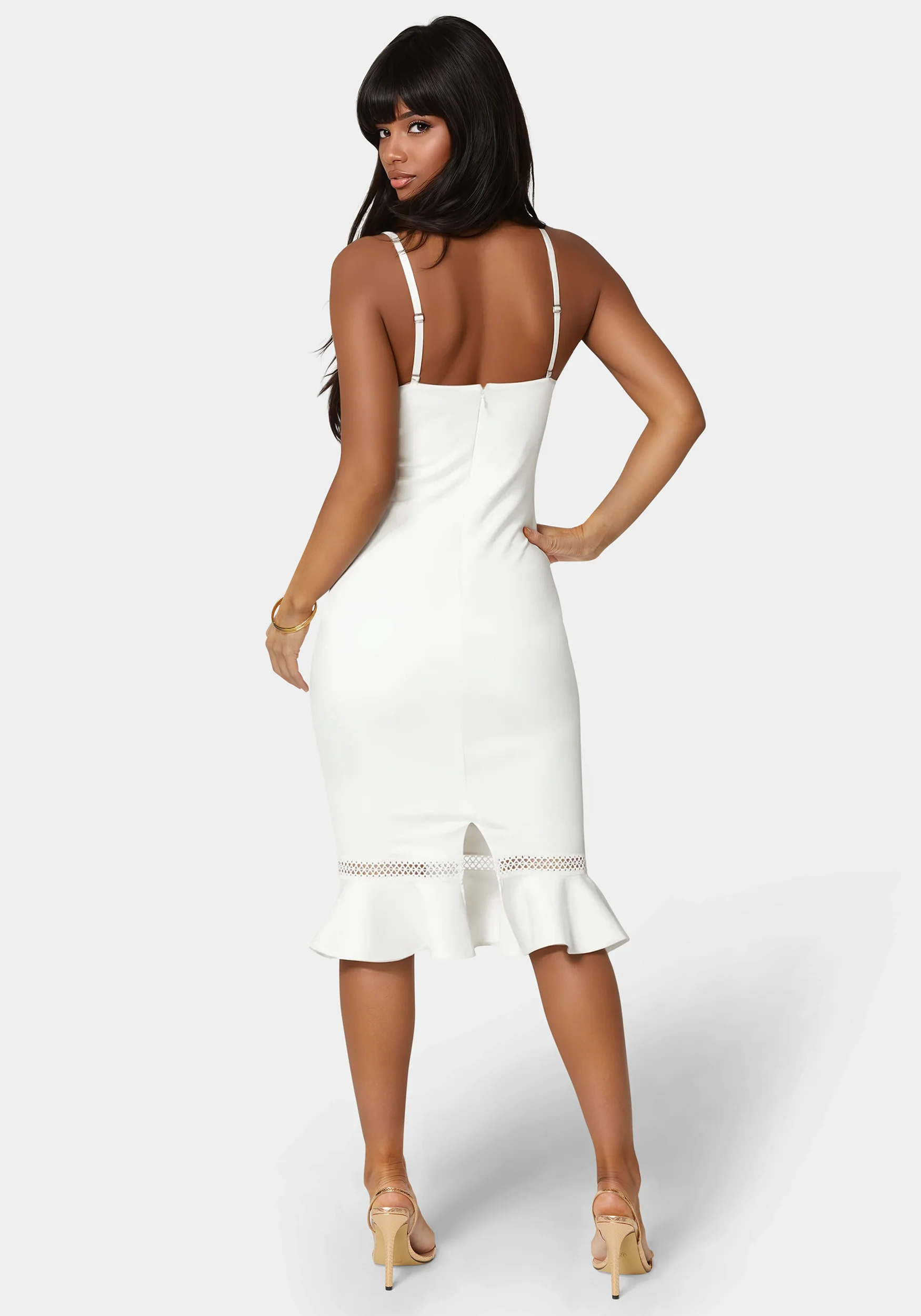 Lace Trim Flounce Dress - Image 4