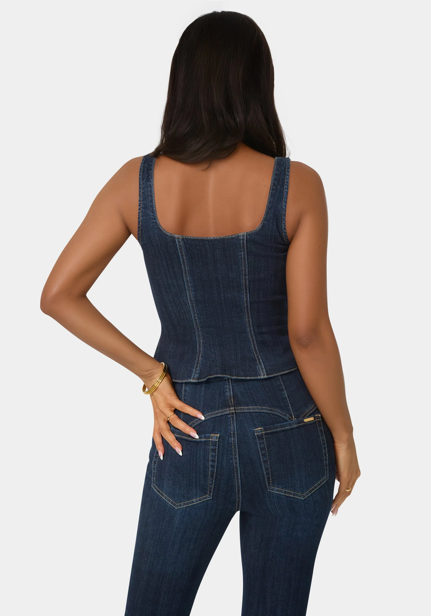 Lace Up Corset Denim Top - Image 4